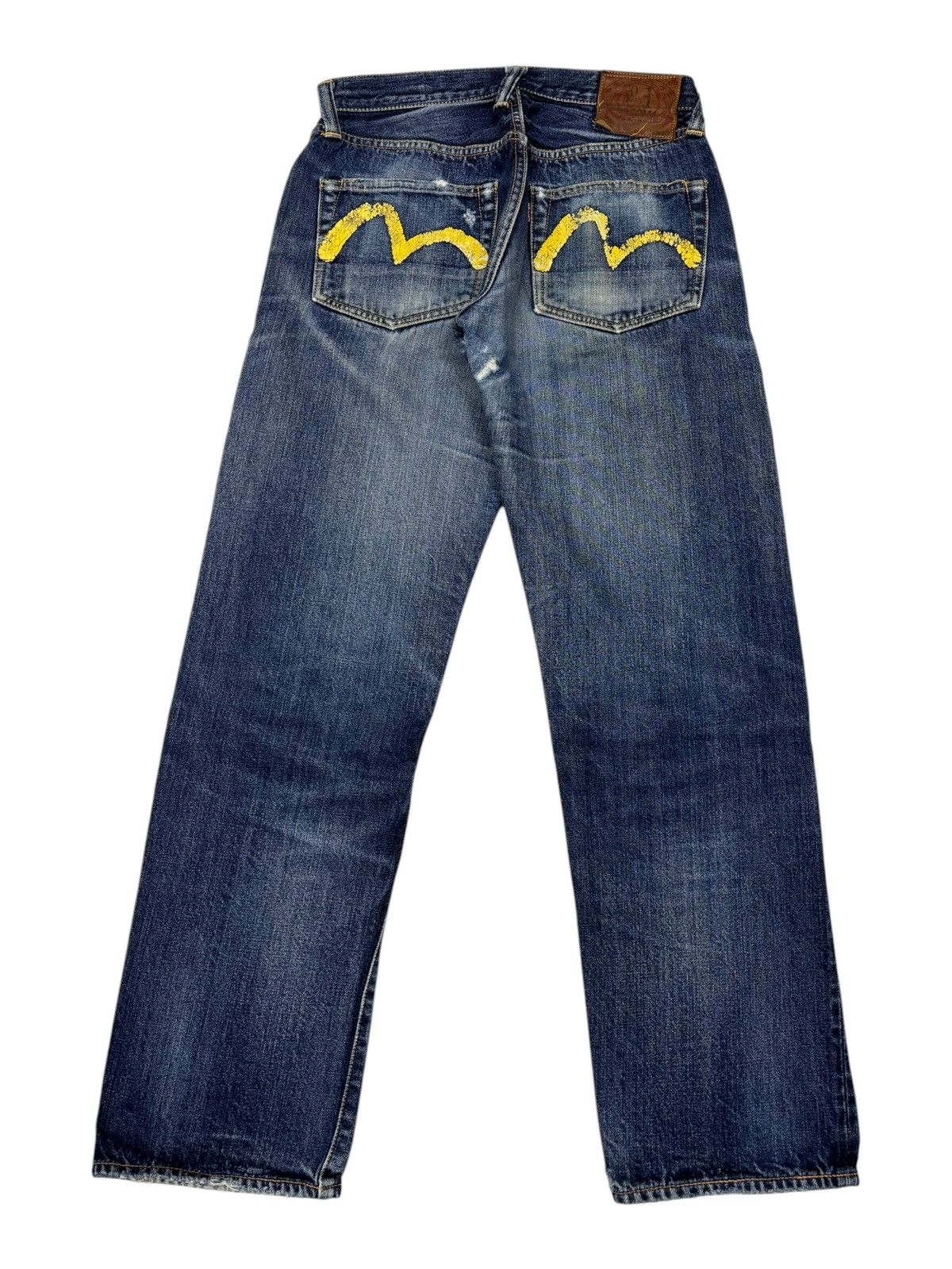 Evisu THRASHED EVISU SELVEDGE CLAWMARK DISTRESSED DENIM JEANS Size US 29 - 1 Thumbnail
