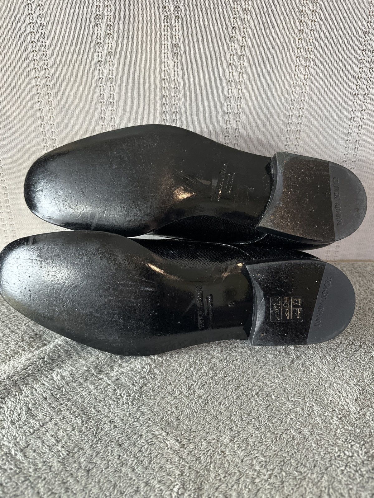 Giorgio Armani GIORGIO ARMANI Size 8 Black Solid Leather Lace Up Shoes Size US 8 / EU 41 - 6 Thumbnail