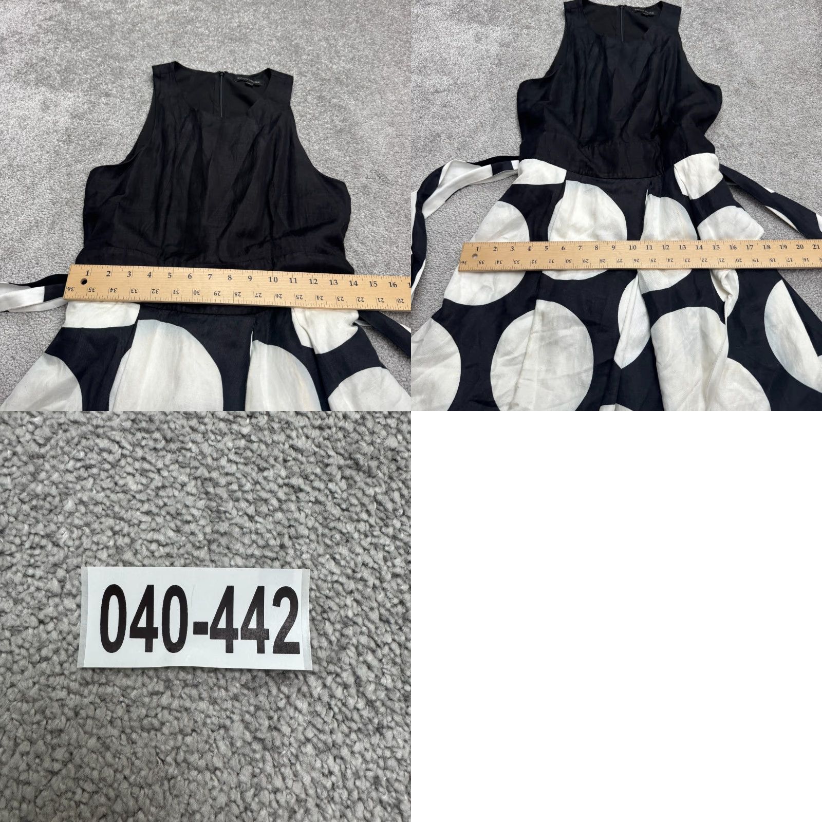 Banana Republic Banana Republic Polka Dot Colorblock Dress Womens 12 Sleeveless Halter A-Line Linen Black White 70s? Size XL / US 12-14 / IT 48-50 - 10 Thumbnail