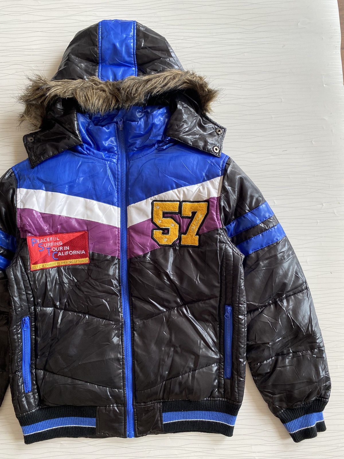 If Six Was Nine × Japanese Brand × Le Grande Bleu (L.G.B.) NYLAUS FAUX FUR HOODIE PUFFER JACKET Size US L / EU 52-54 / 3 - 12 Thumbnail