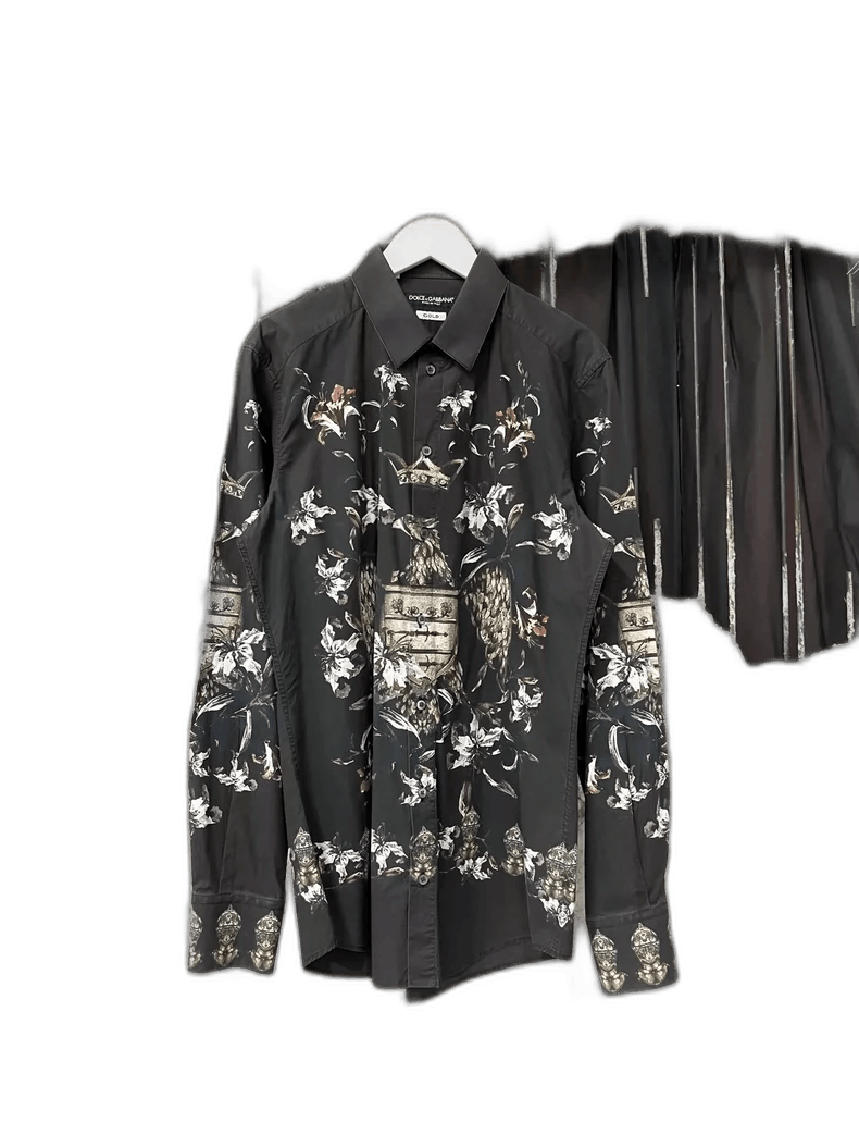Dolce & Gabbana Dolce Gabbana Long Sleeve Shirt with Floral Design Size US M / EU 48-50 / 2 - 1 Thumbnail