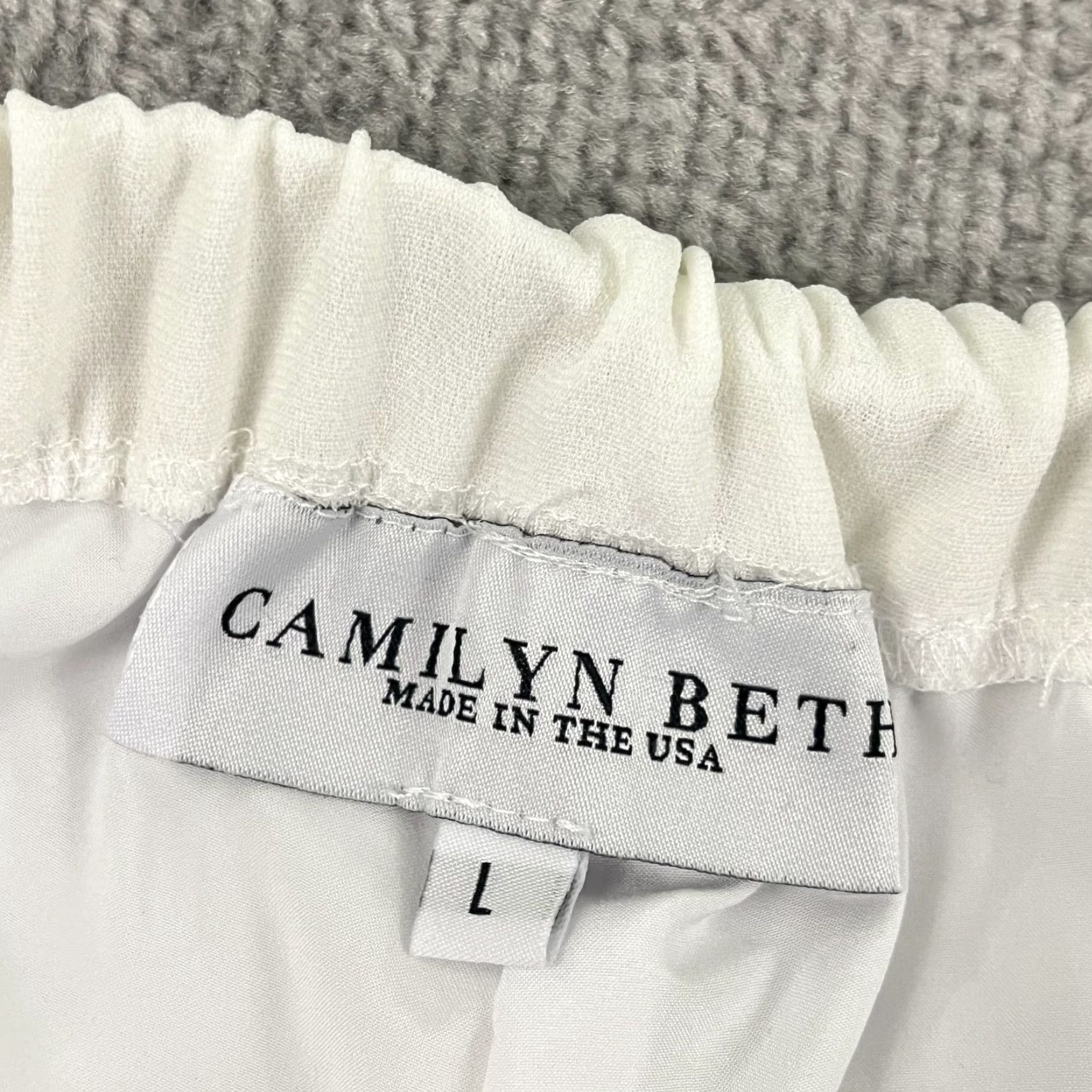 Vintage Camilyn Beth Pants Womens Large 25" Crop Crepe White Pull On Old Money Trouser Size 36" / US 14 / IT 50 - 2 Thumbnail