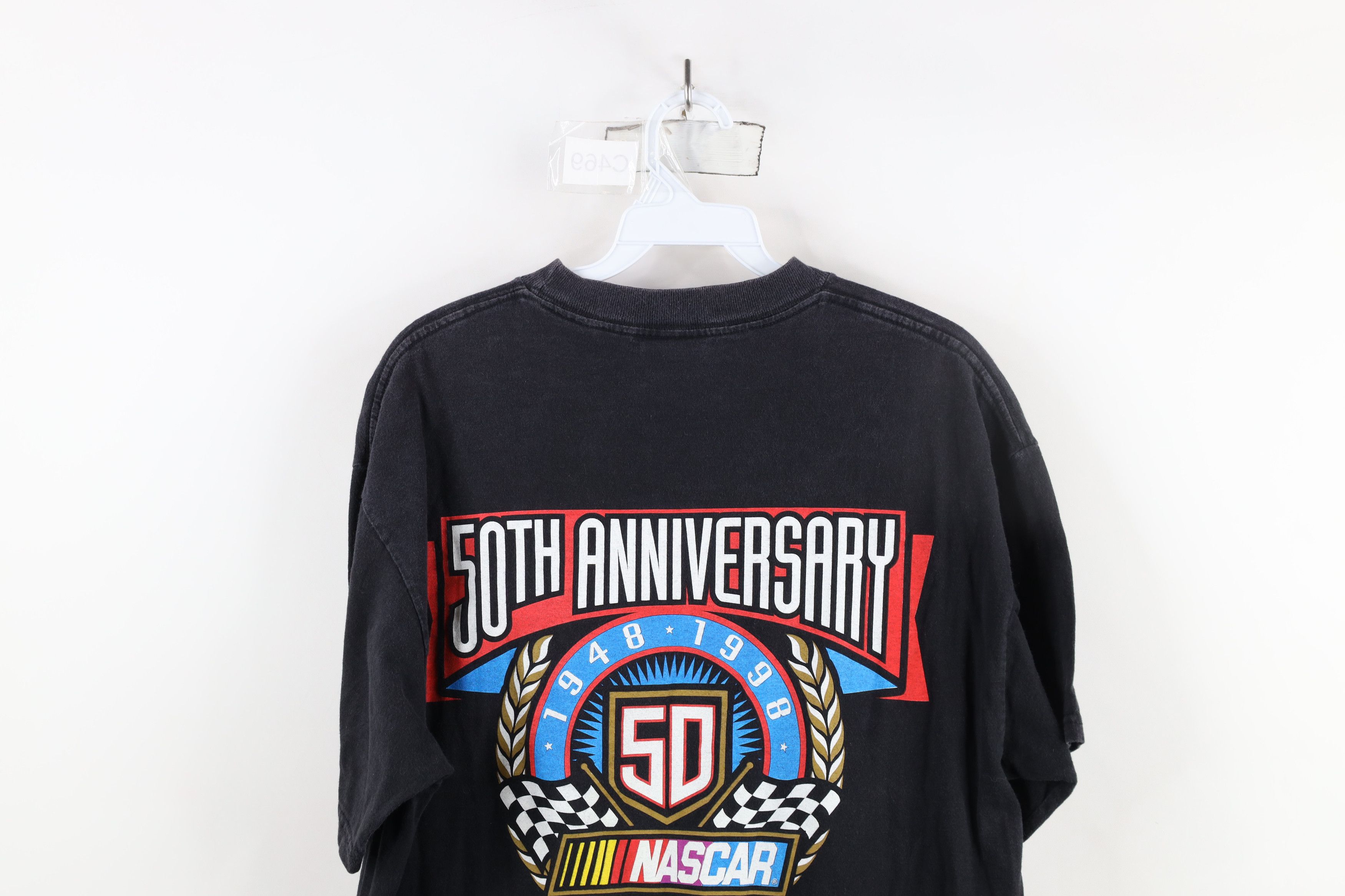 Vintage Vintage 90s Nascar Spell Out 50th Anniversary Racing T-Shirt Size US L / EU 52-54 / 3 - 11 Thumbnail