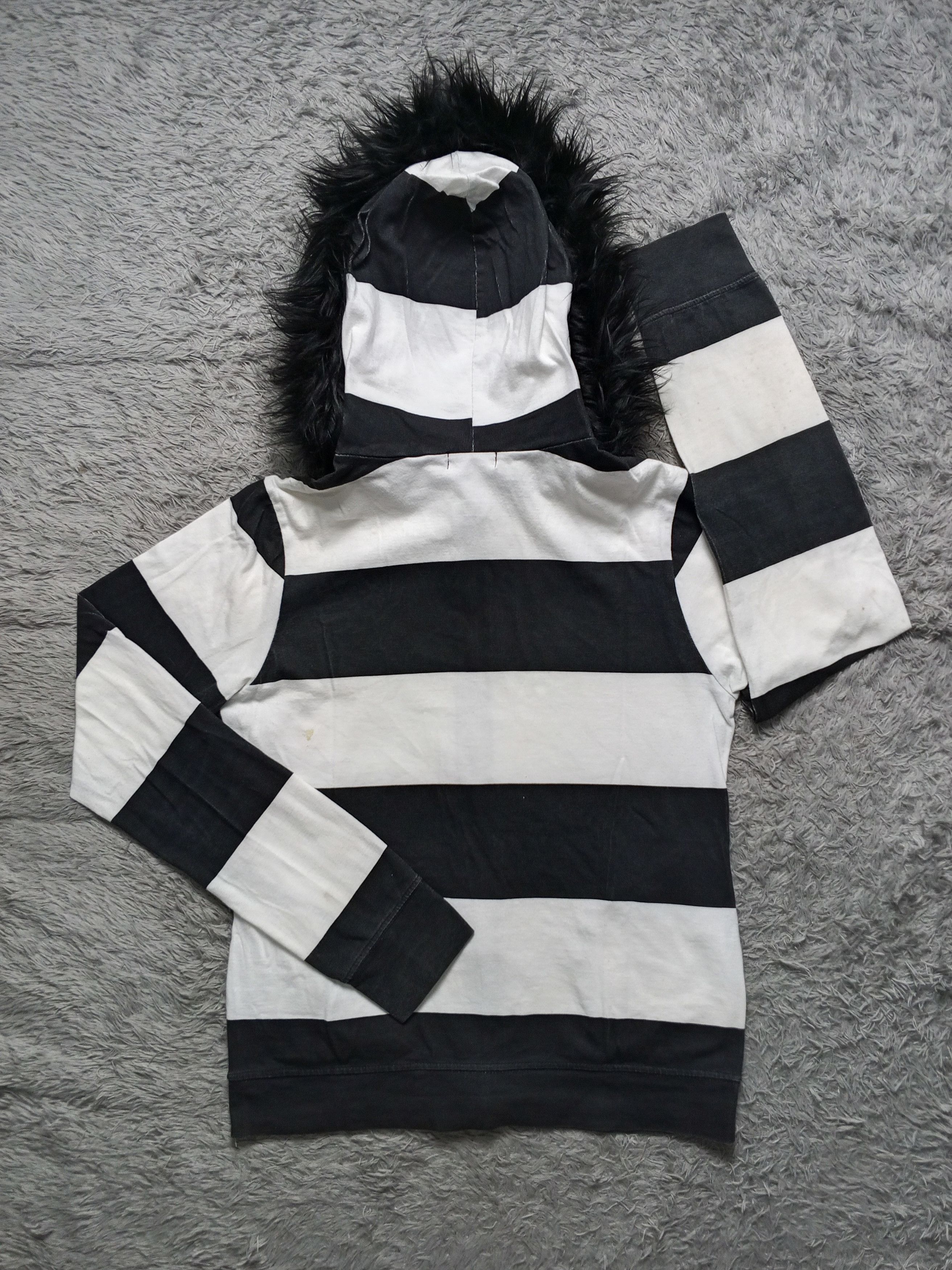 Japanese Brand Stripes Japan Brand LAAD Faux Fur Hoodie Size US S / EU 44-46 / 1 - 2 Thumbnail
