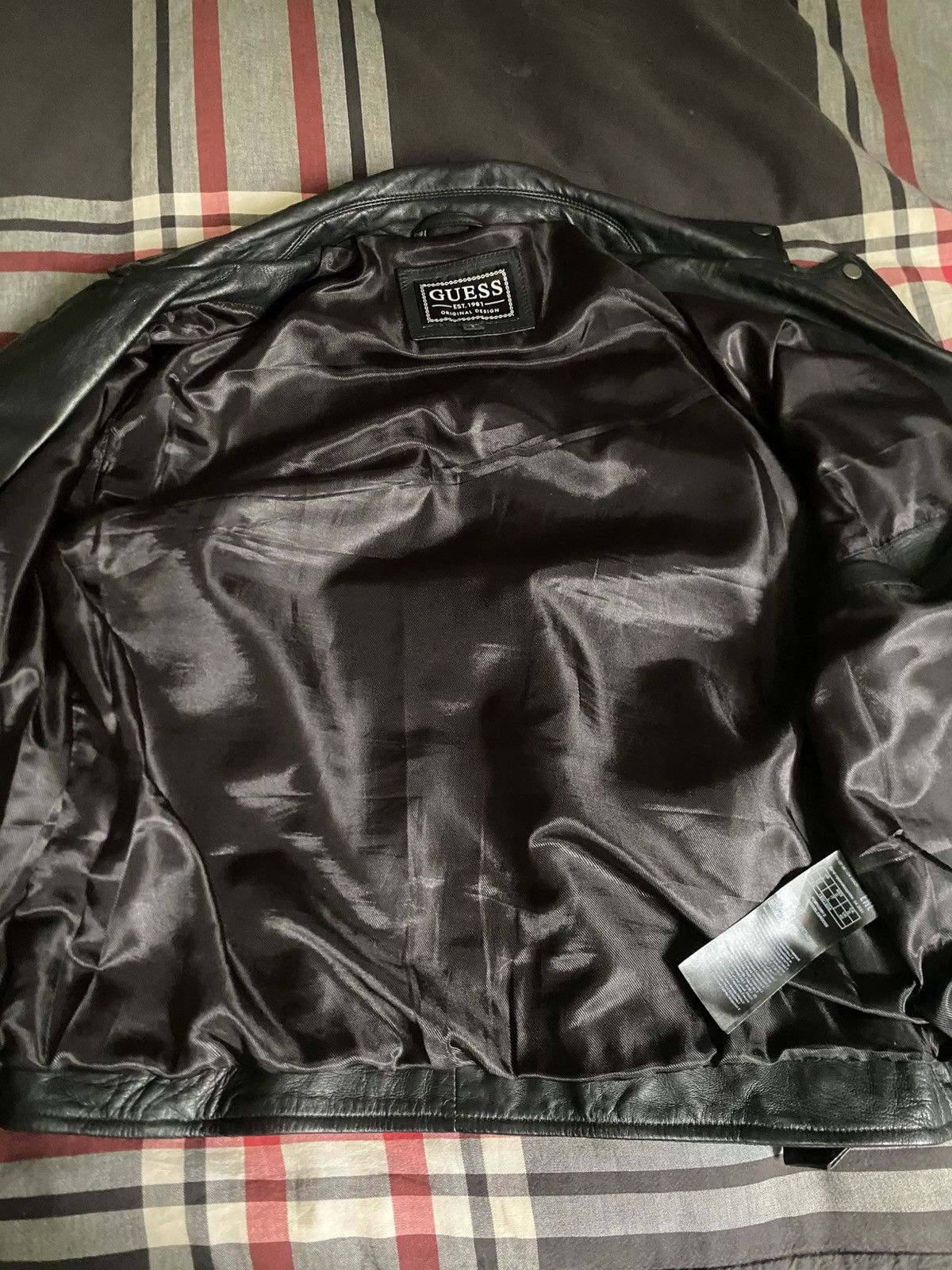Guess LEATHER BIKER JACKET - BLACK Size US L / EU 52-54 / 3 - 7 Thumbnail