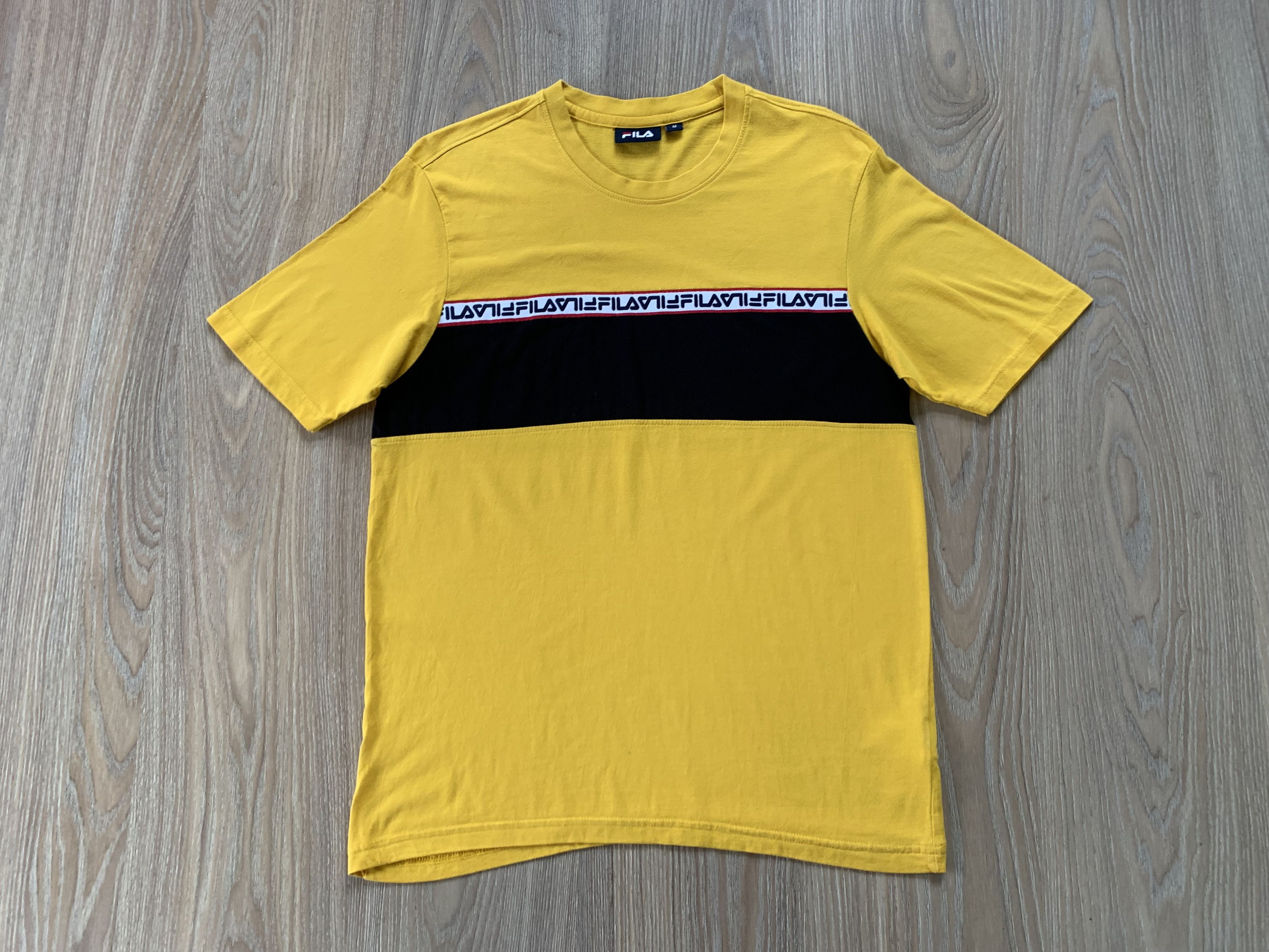 Fila Fila Multilogo Yellow Cotton T-Shirt Size US M / EU 48-50 / 2 - 2 Thumbnail