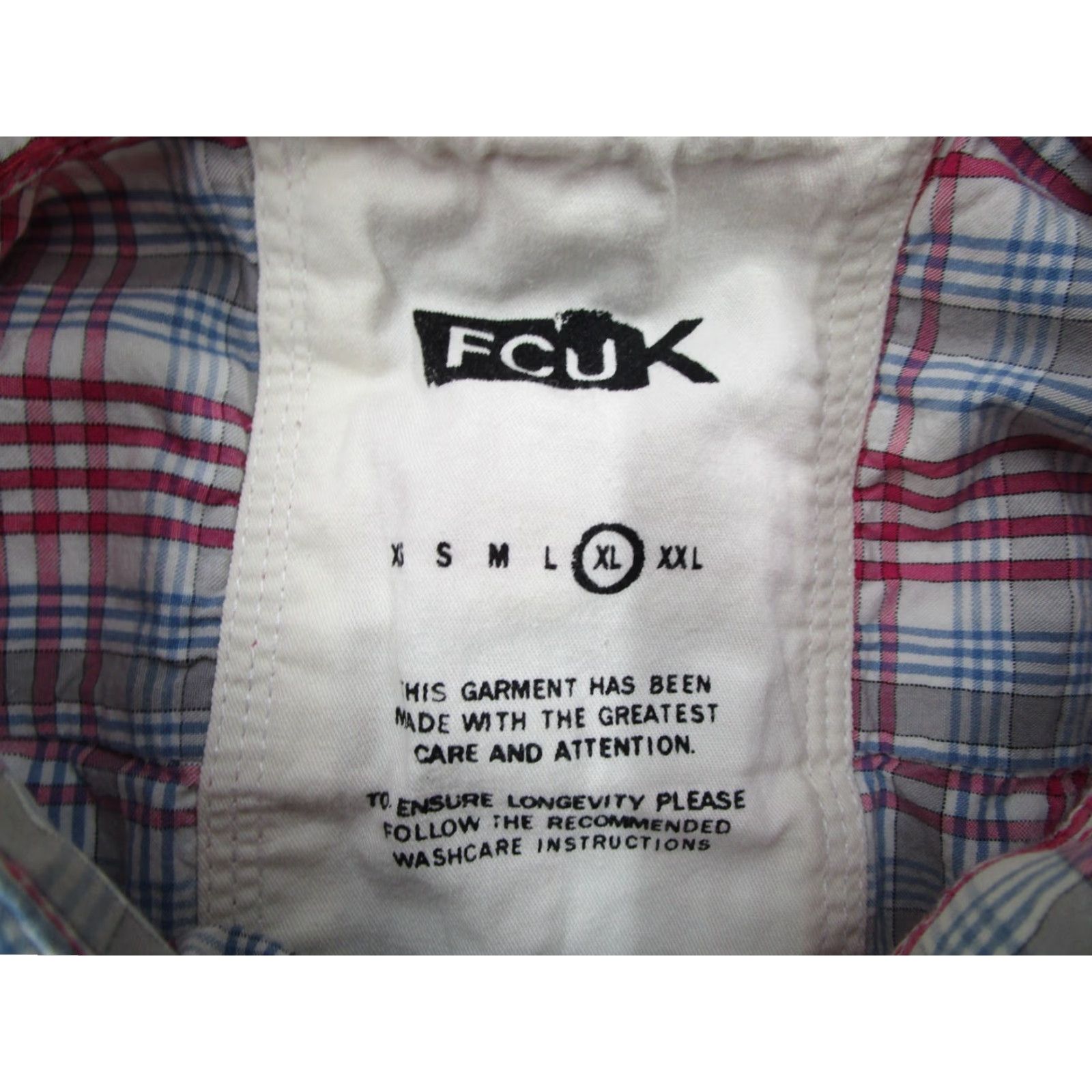 French Connection French Connection Men's Pink Check Short Sleeve Button-Up Shirt XL Casual Business Travel Workwear Cotton Size US XL / EU 56 / 4 - 3 Thumbnail
