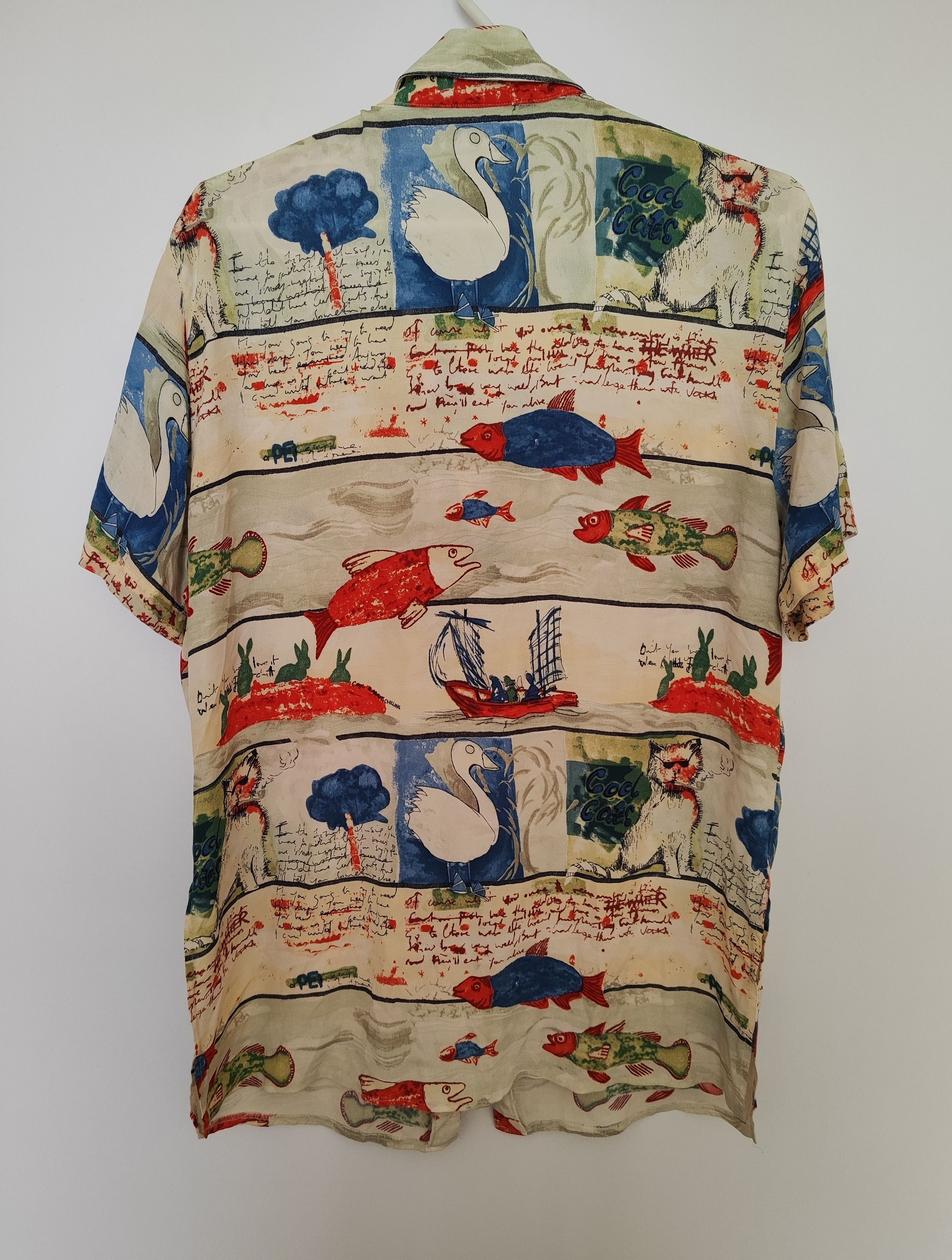 Vintage Taifun vintage Y2K shirt artistic print cats fish rare Size M / US 6-8 / IT 42-44 - 2 Thumbnail