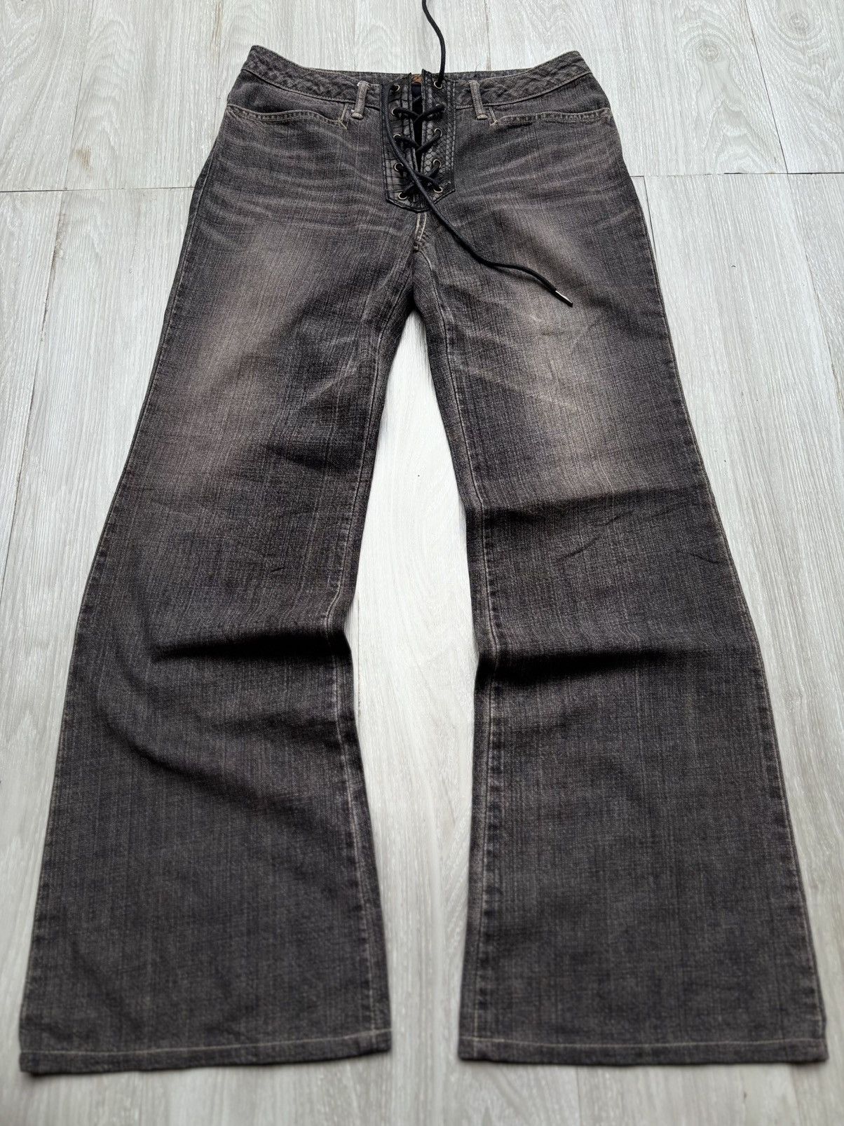 Japanese Brand ET BOITE lace up flare jeans Size US 28 / EU 44 - 1 Thumbnail