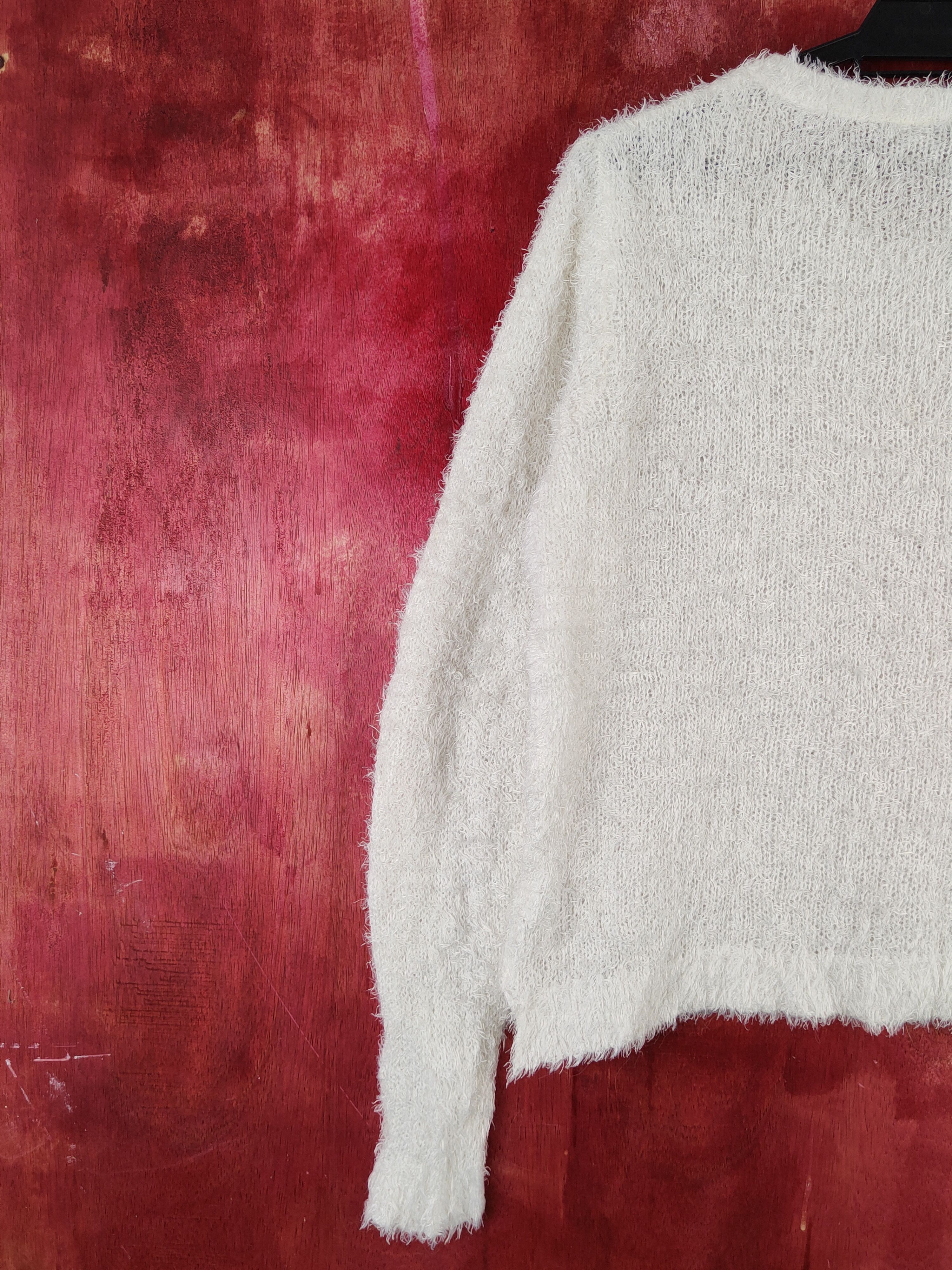 Divided × Homespun Knitwear × Japanese Brand Divided White Shag Shaggy Fur Mohair Knitwear #S2010 Size M / US 6-8 / IT 42-44 - 8 Thumbnail