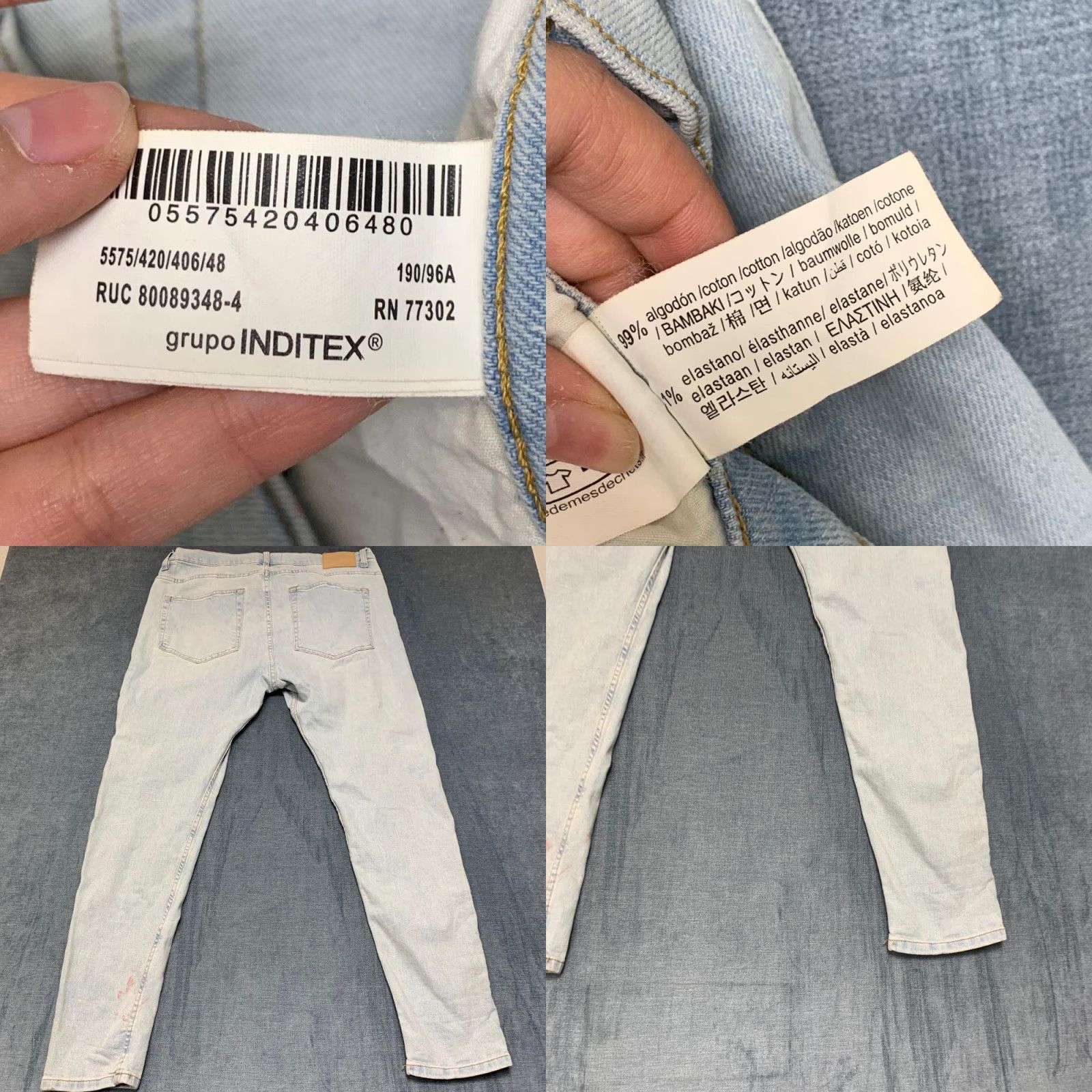 Zara Zara Jeans Mens 38 Blue Denim Cotton Stretch Light Wash Skinny Jeans Streetwear 5-Pocket Design Mens Size US 38 / EU 54 - 9 Thumbnail