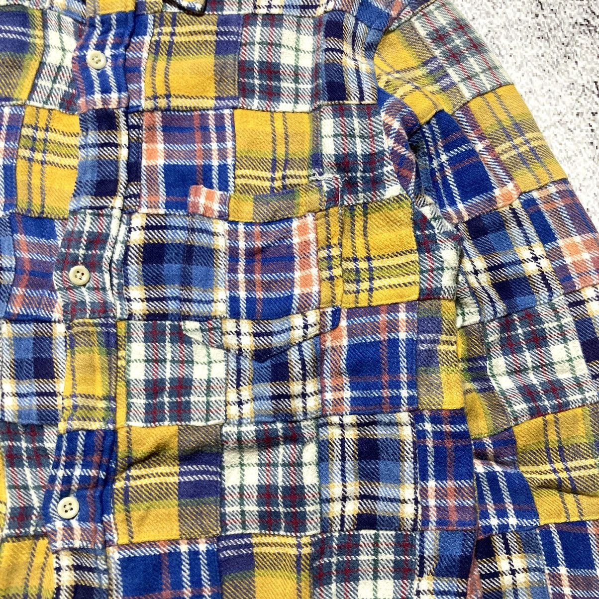 Japanese Brand 2000s Ships Patchwork Madrass Heavy Weight Button Up Shirt Size US S / EU 44-46 / 1 - 5 Thumbnail