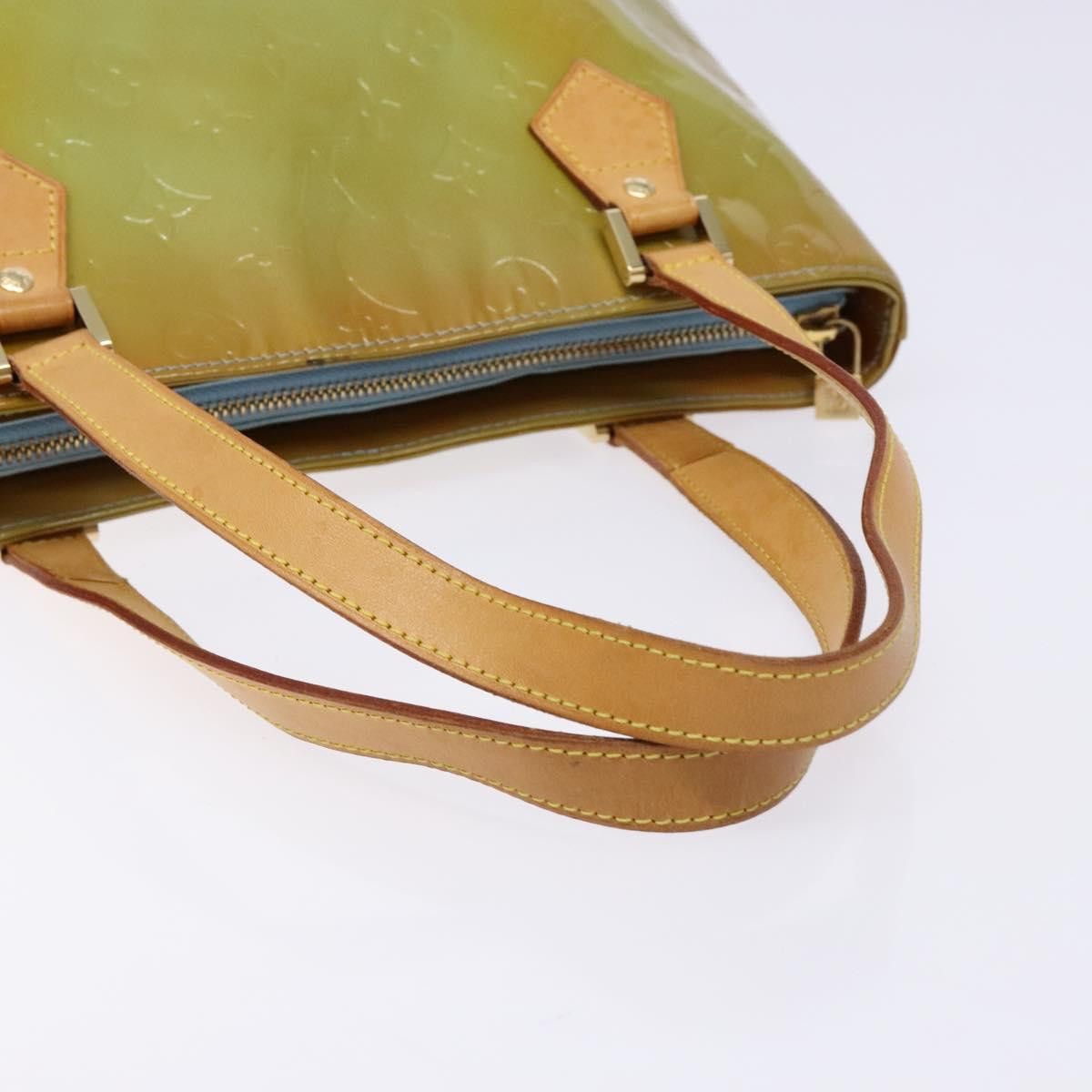 Louis Vuitton LOUIS VUITTON Monogram Vernis Houston Hand Bag Baby Blue Size ONE SIZE - 7 Thumbnail