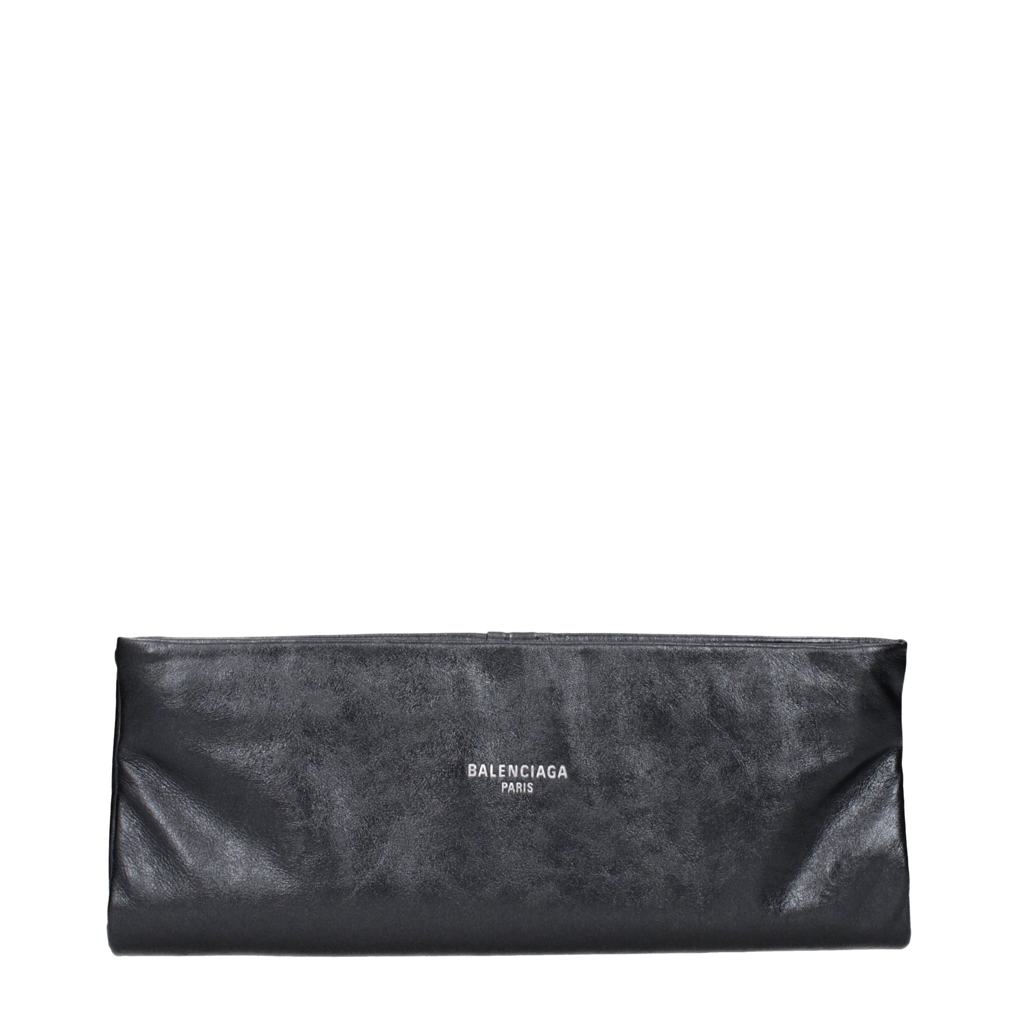 Balenciaga Balenciaga Clutches Women Leather Gray/Steel Size ONE SIZE - 1 Thumbnail