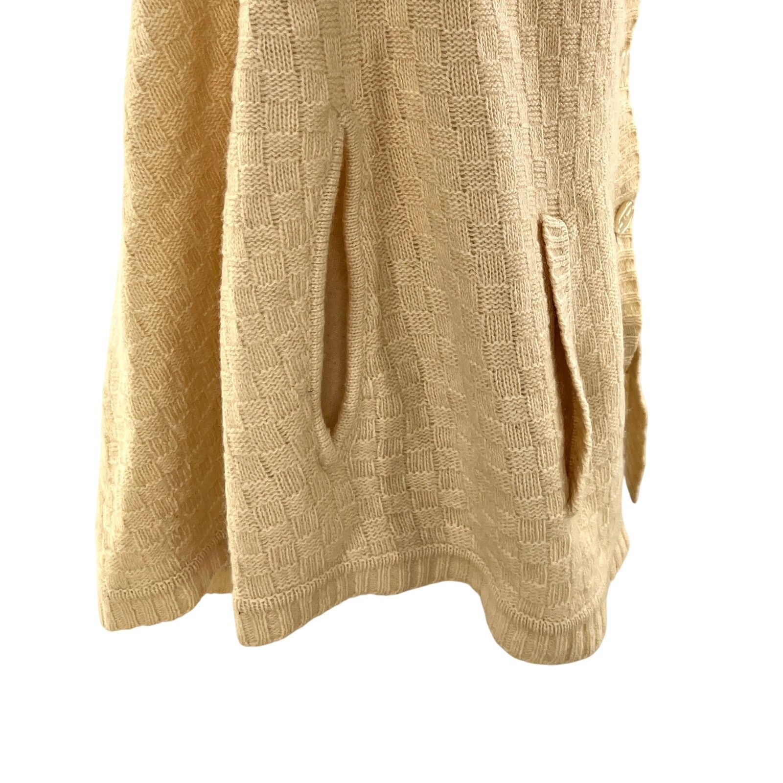 Vintage Vintage Talbots Ivory Wool Caplet Basketweave Knit Poncho Size ONE SIZE - 7 Thumbnail
