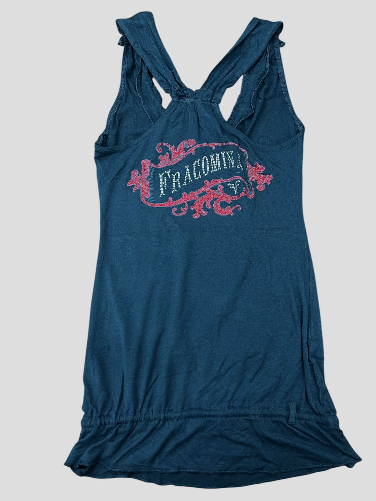 Other Fracomina Embellished Racerback Viscose Top - Petrol Blue Size S / US 4 / IT 40 - 3 Thumbnail