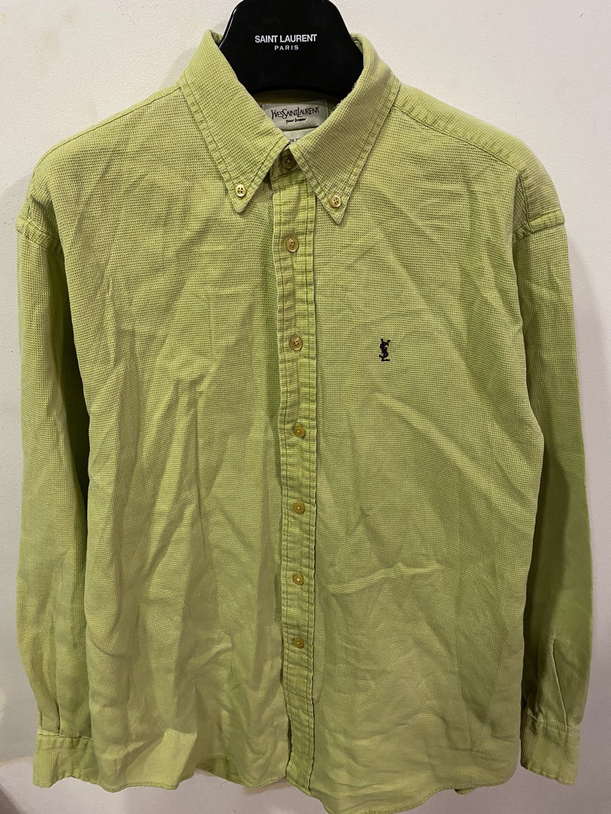 Yves Saint Laurent Waffle YSL Shirt Soft Button Up Dress Shirt Casual Collar Size US M / EU 48-50 / 2 - 3 Thumbnail