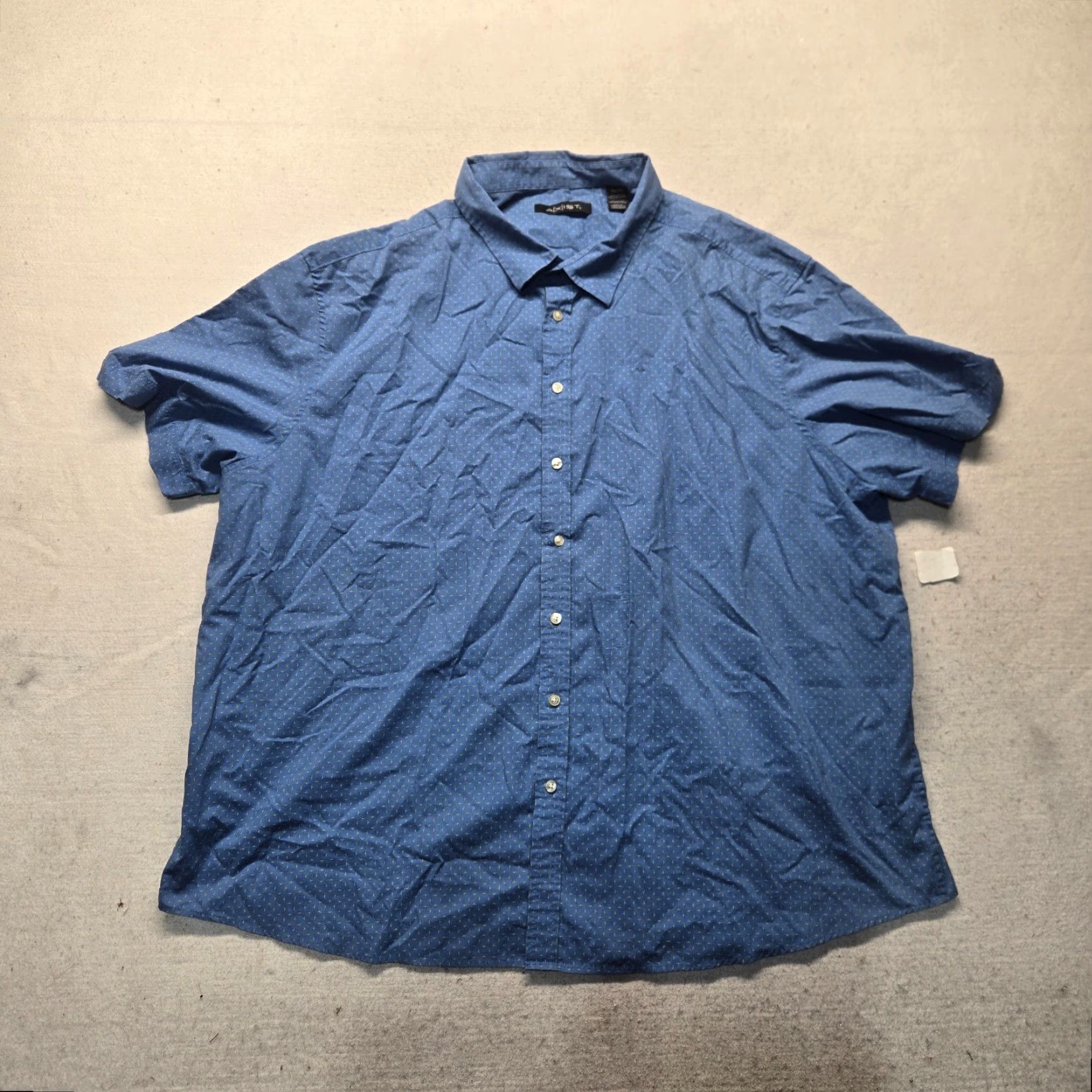 Vintage Axist Shirt Adult Men 4X Blue Button-Up Short Sleeve Striped Collared Classic Pocketed 4X Mens Blues Shirt Axist 4X Big & Tall Buttons Business Casual Size US XXL / EU 58 / 5 - 2 Thumbnail