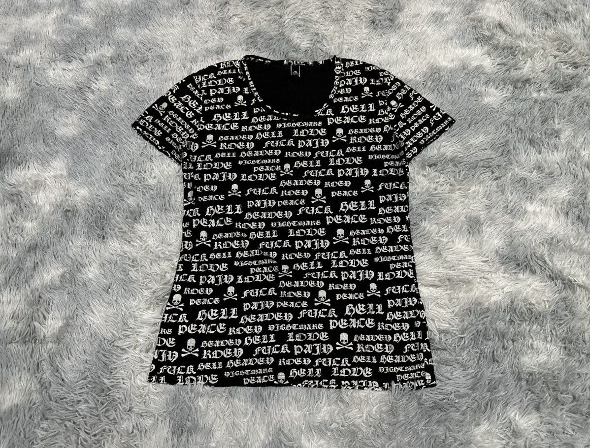Mastermind Japan × Roen 🔥Y2K Roen Poem Shirt Skull Fuck Pain Love Peace Goth Punk Size US M / EU 48-50 / 2 - 2 Thumbnail