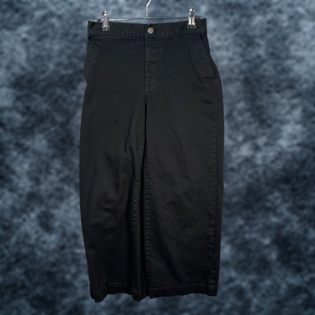 Oak + Fort Oak + Fort Womens Medium Black Cropped Wide-Leg Pants Cotton Blend Size 32" / US 10 / IT 46 - 1 Thumbnail
