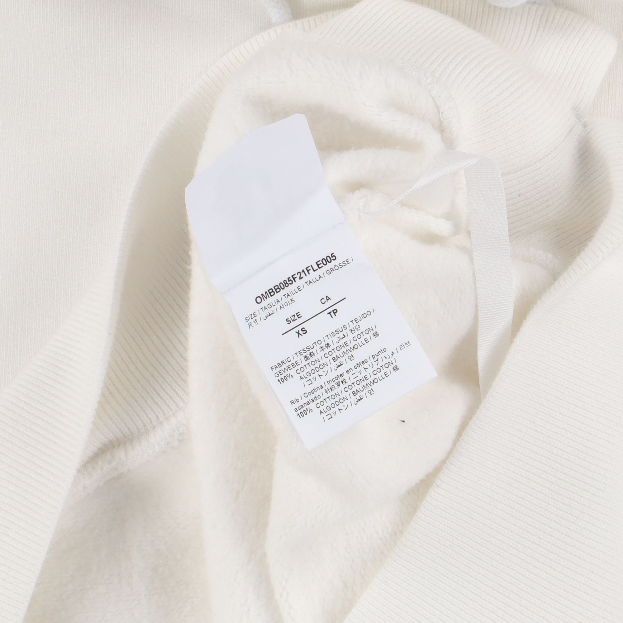 Off-White White Embroidered Cut Here Logo Oversized Skate Hoodie Size XS / US 0-2 / IT 36-38 - 8 Thumbnail
