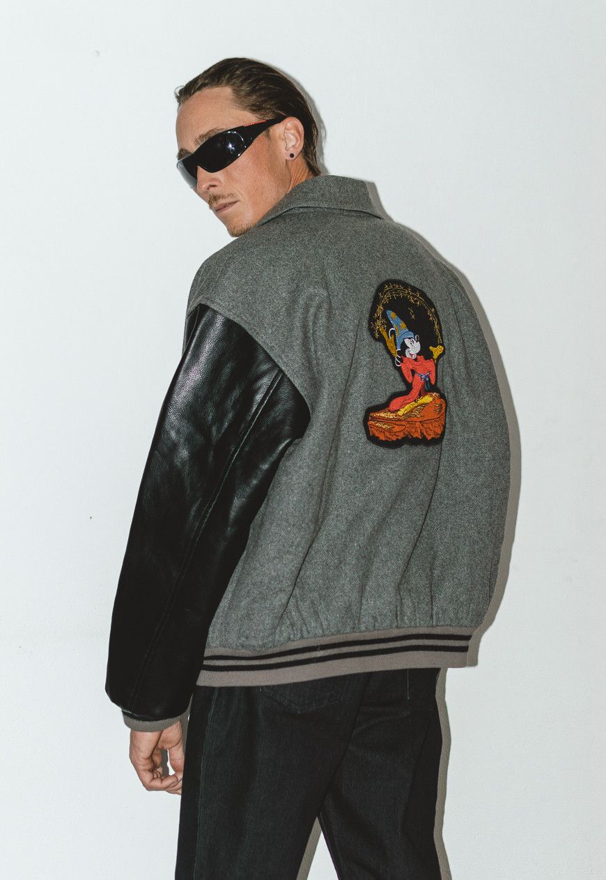 Designer × Vintage Collectible 90s Mickey Monesy Wool Leather Bomber Jacket Size US XL / EU 56 / 4 - 4 Thumbnail
