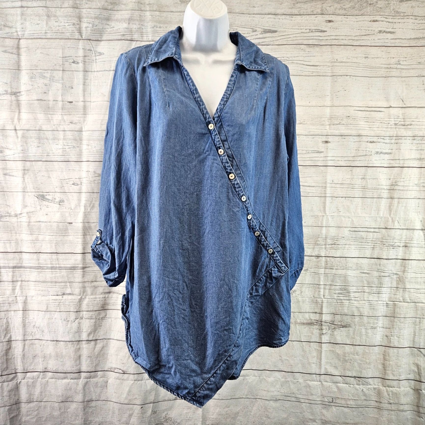 Soft Surroundings Soft Surroundings Tunic Shirt Womens L Blue Size L / US 10 / IT 46 - 2 Thumbnail