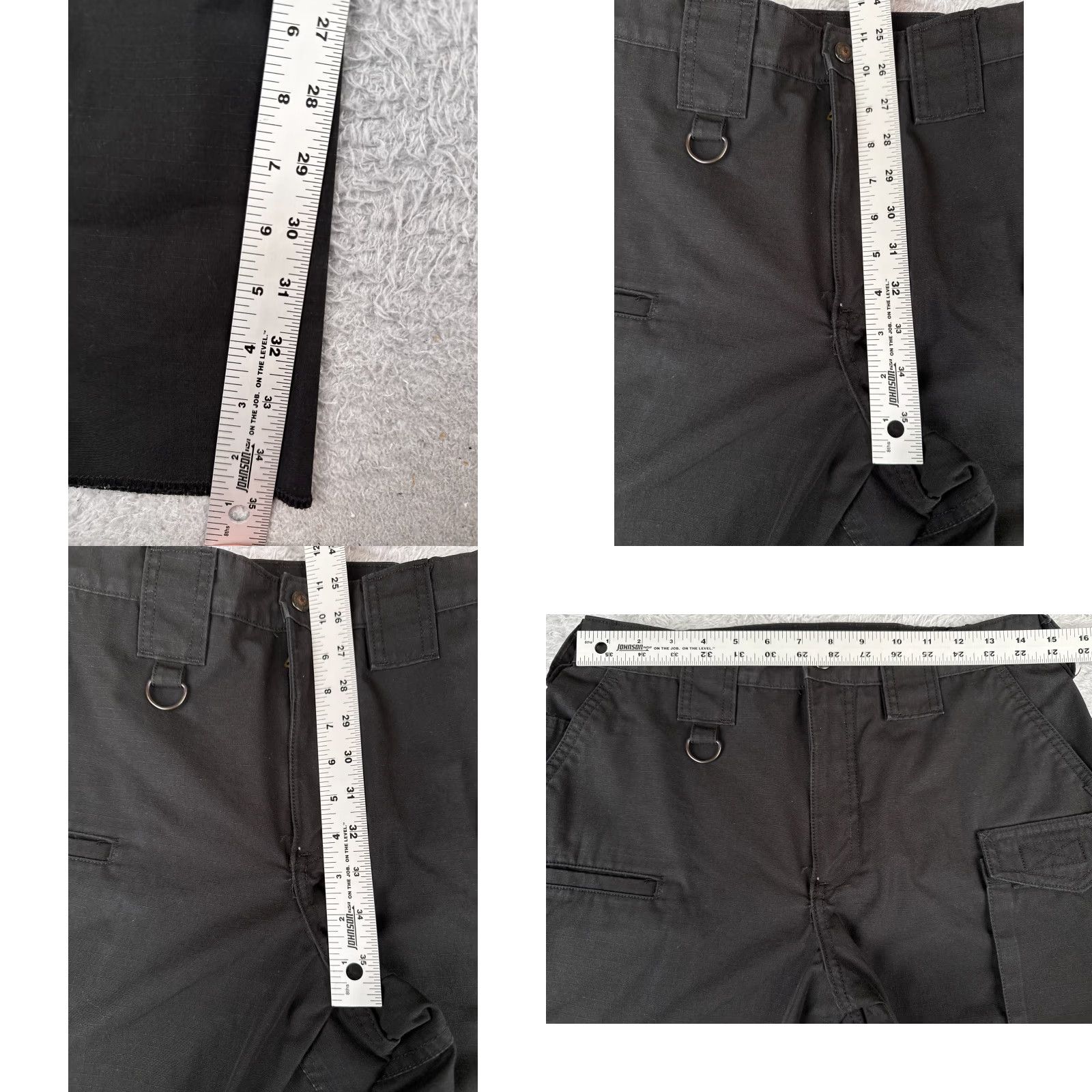 Propper VINTAGE Propper Pants Women 10 Black Cargo Rip-Stop Fabric Double Knee Poly Un-Hemmed Size 32" / US 10 / IT 46 - 8 Thumbnail