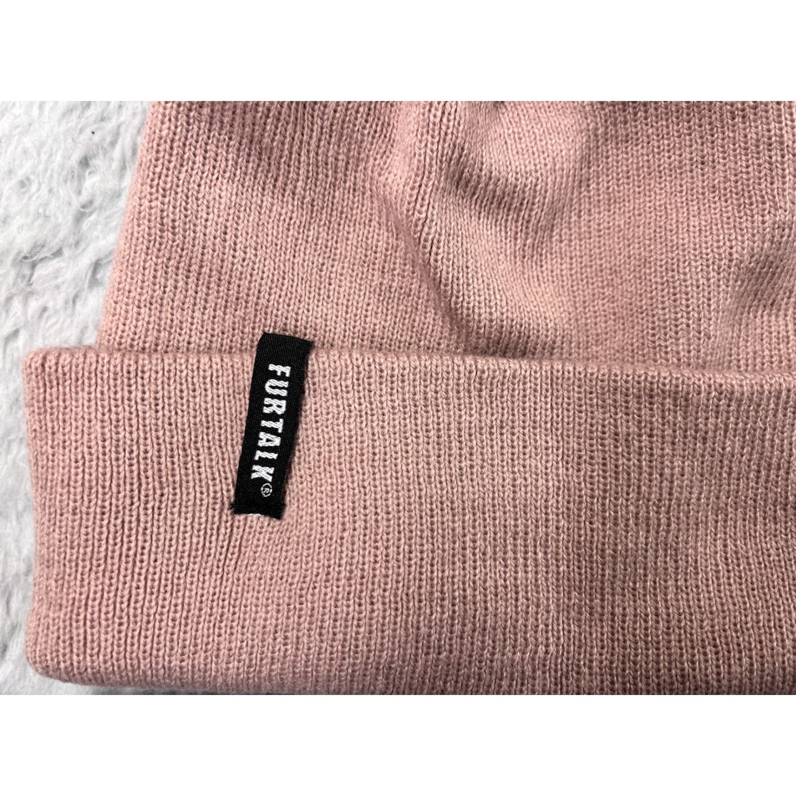 Pinko Furtalk Beanie Hats One Size Pink Knit 100% Acrylic Wool Ski Womens Beanie Mens? Size ONE SIZE - 2 Thumbnail