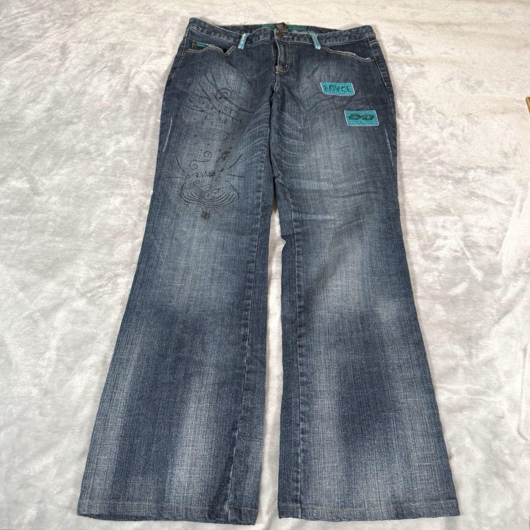 Enyce VINTAGE Enyce Jeans Womens 32x32 Baggy Straight 5-Pocket Denim Blue Hip Hop Style Size 32 Womens Size 24" / US 00 / IT 34 - 3 Thumbnail