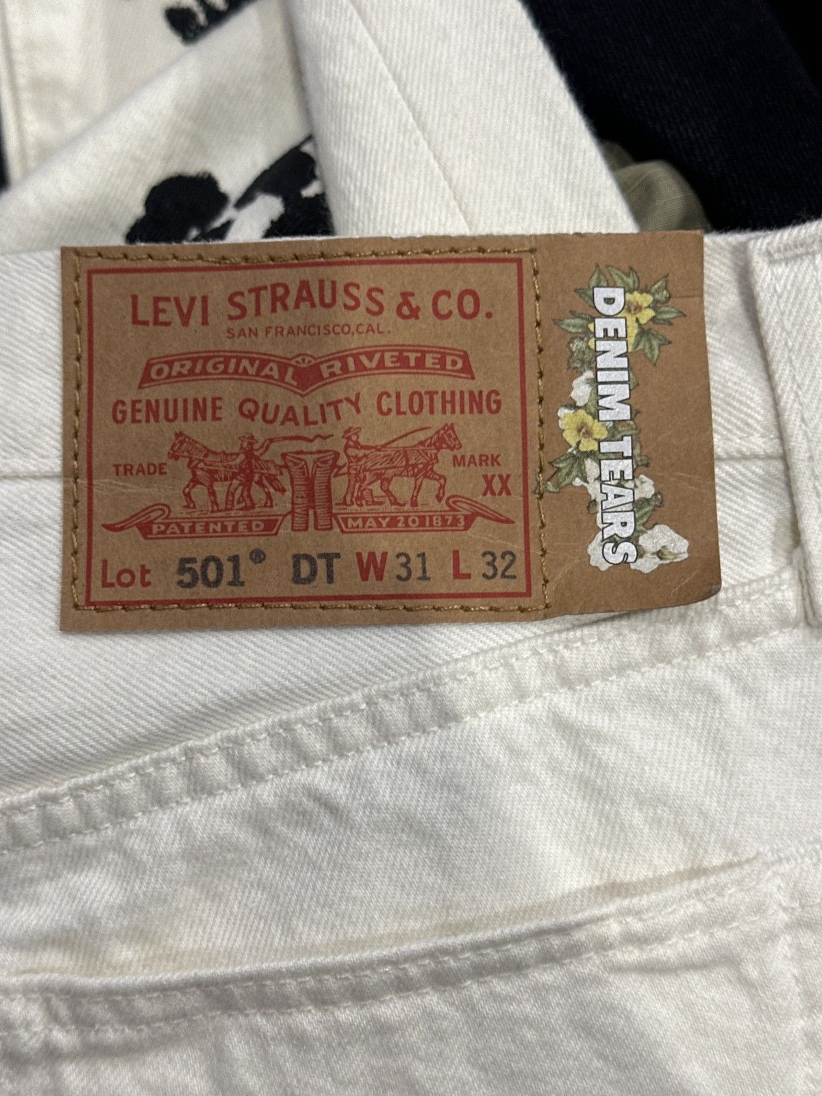 DENIM TEARS Denim Tears Cotton Wreath White Jeans Size US 31 - 3 Thumbnail