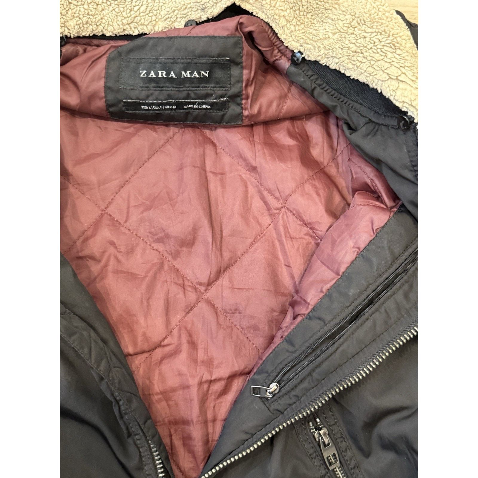 Zara Zara Man Faux Fur Collar Aviator Bomber Jacket Men’s Large Size US L / EU 52-54 / 3 - 3 Thumbnail