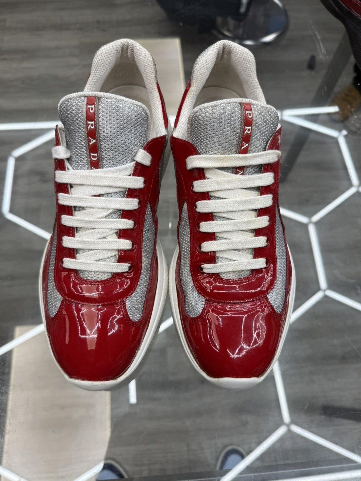 Prada Prada Cup Sneakers - Red / Grey Size US 10 / EU 43 - 2 Thumbnail