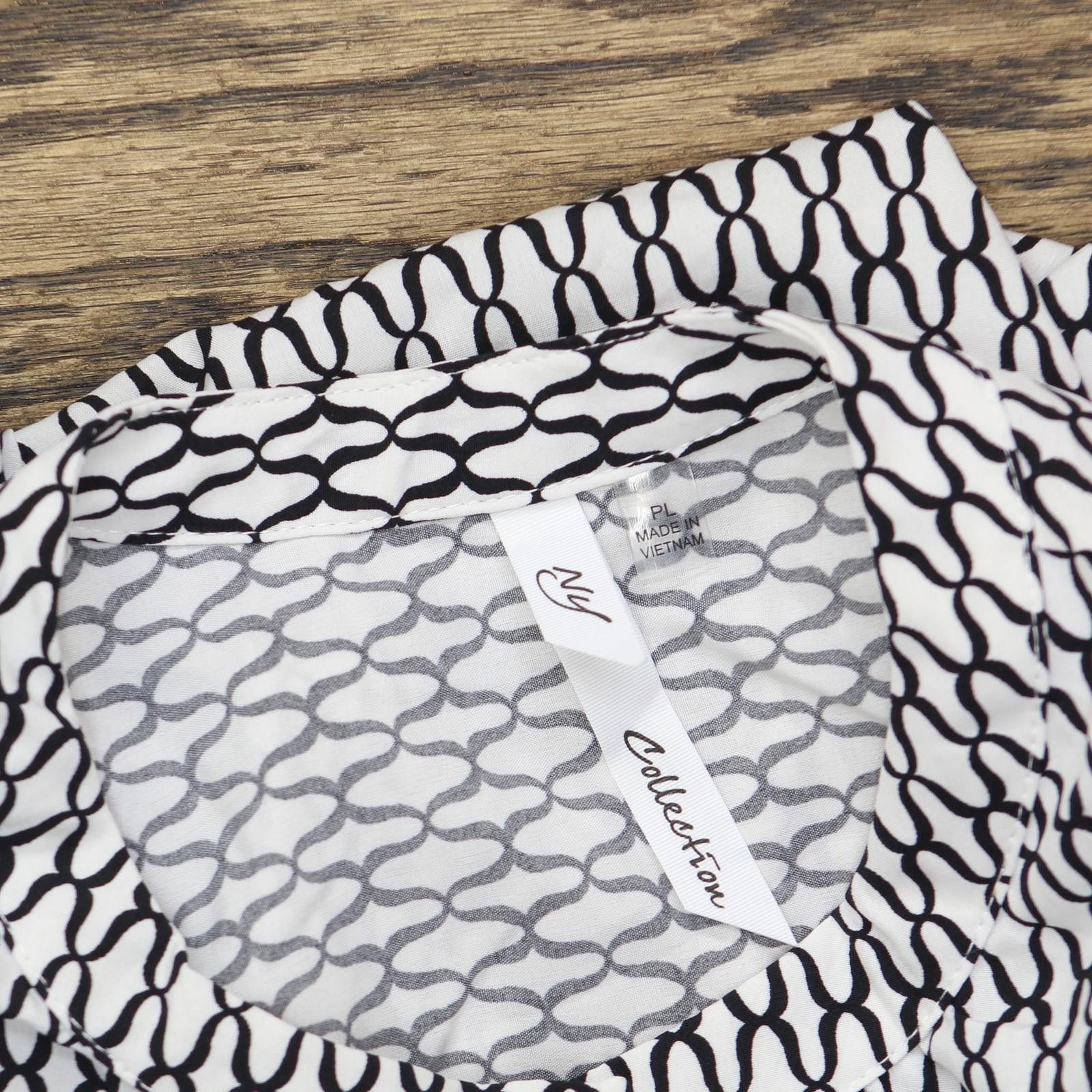 Other New Ny Collection Crew Neck Blouse White Black Justin Lp Size L / US 10 / IT 46 - 3 Thumbnail