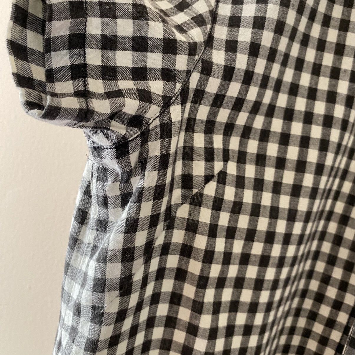 Japanese Brand ALGONQUINS Y2K Punk Black White Gingham Short Sleeve Shirt Size S / US 4 / IT 40 - 17 Thumbnail