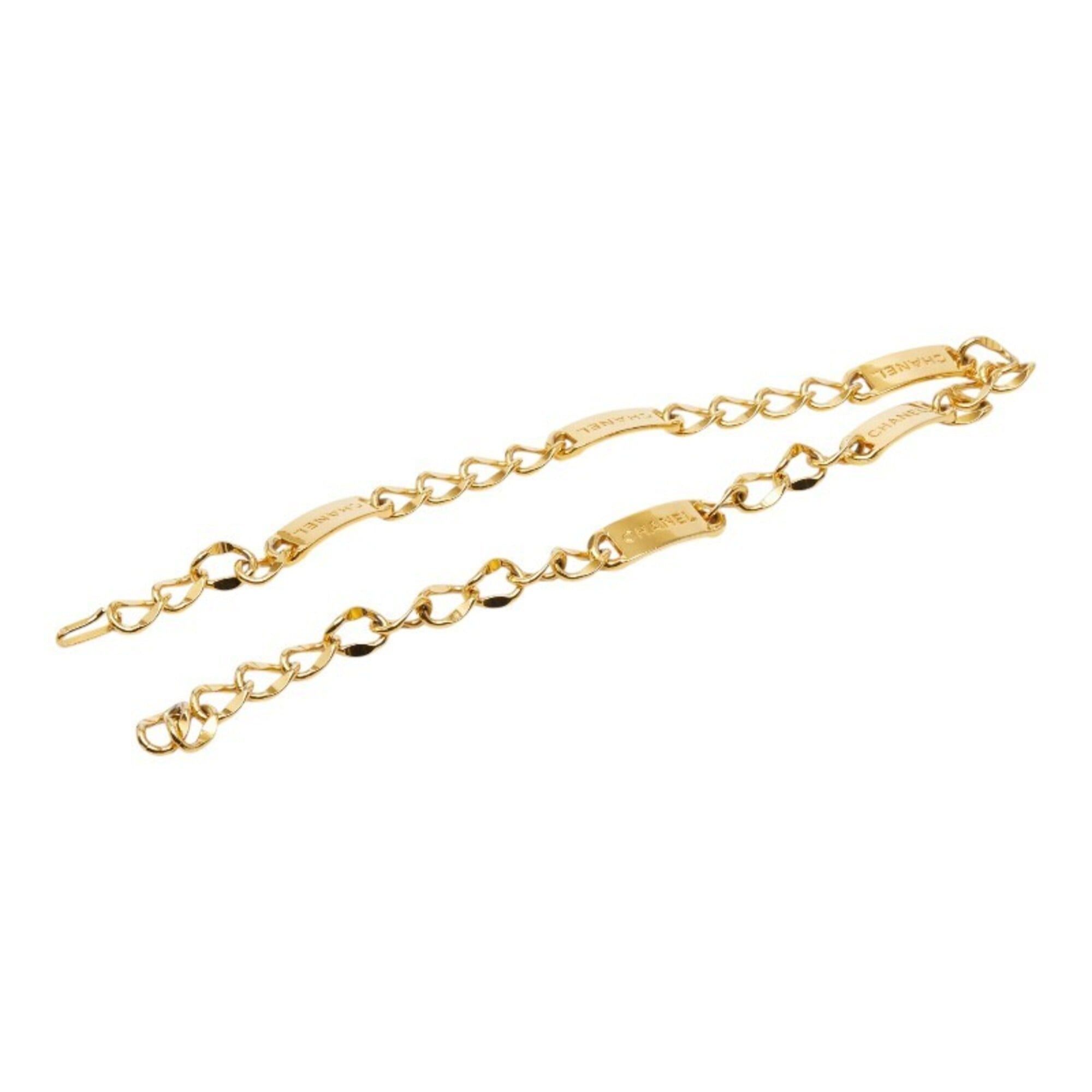 Chanel Chanel Logo Plate Chain Belt, Gold Plated, Women's CHANEL Size ONE SIZE - 1 Thumbnail