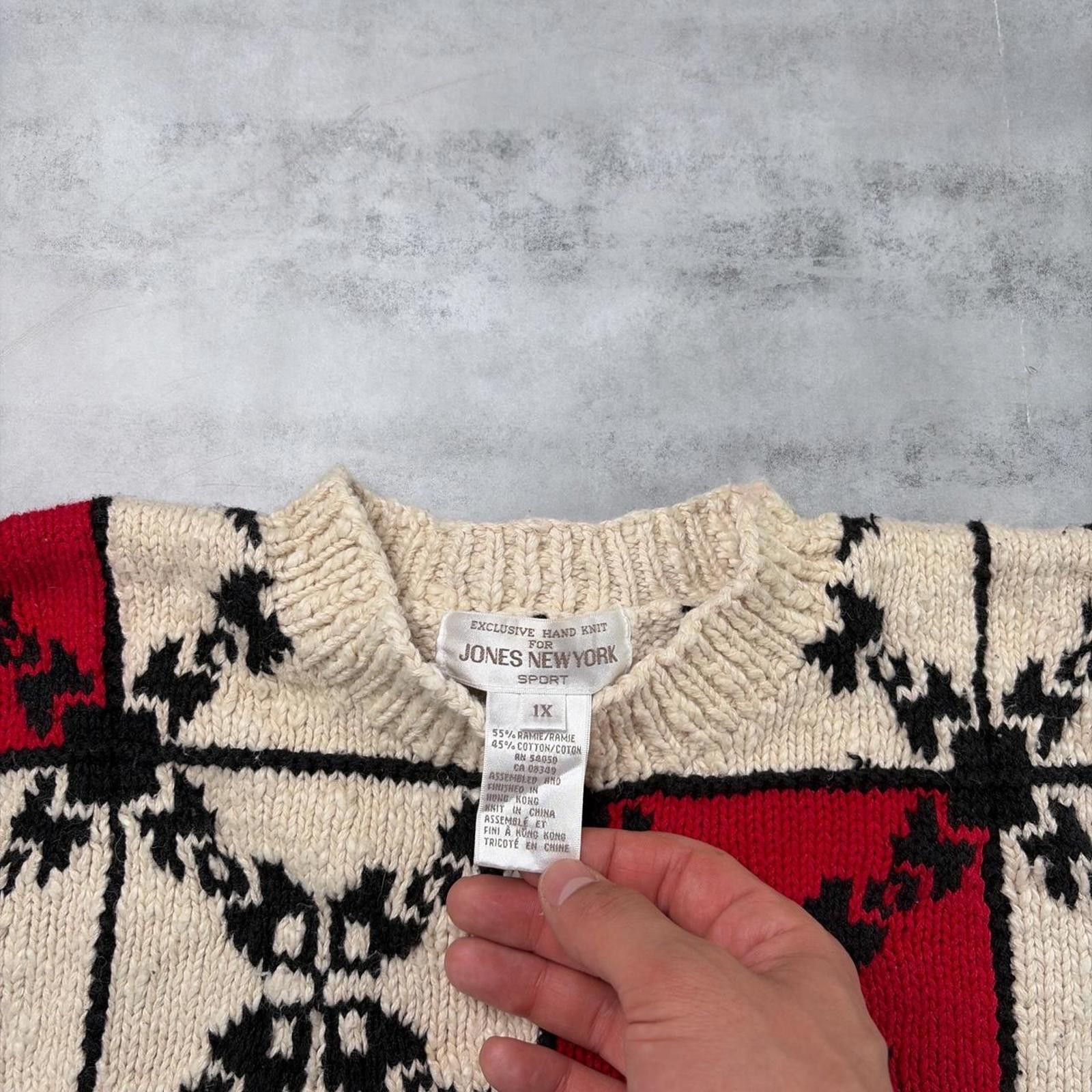 Jones New York Vintage 90’s Jones New York Knit Patterned Sweater Size XL / US 12-14 / IT 48-50 - 5 Thumbnail