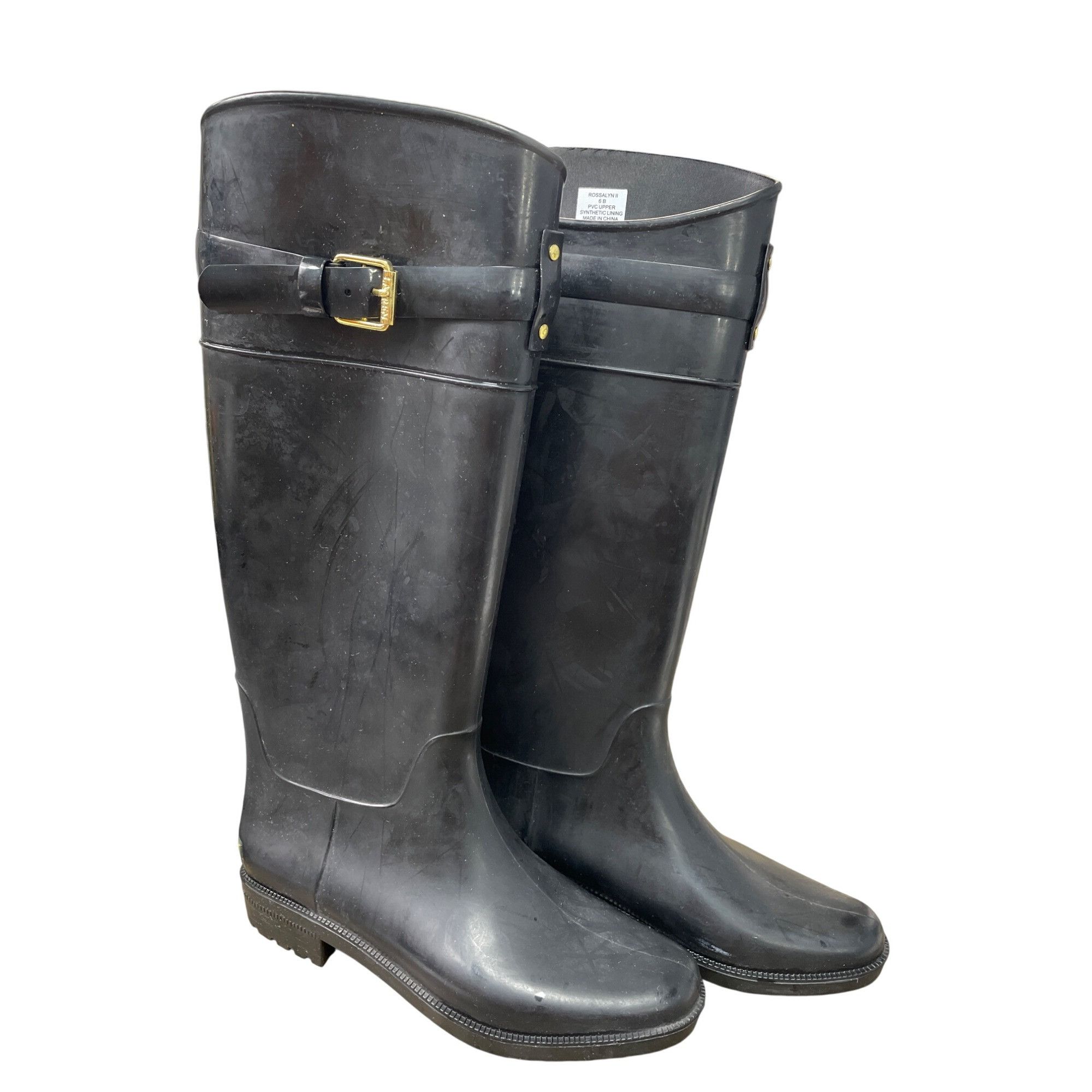Lauren Ralph Lauren Lauren Ralph Lauren Womens Rossalyn Black Rain Boots Size 6B Size US 6 / IT 36 - 24 Thumbnail