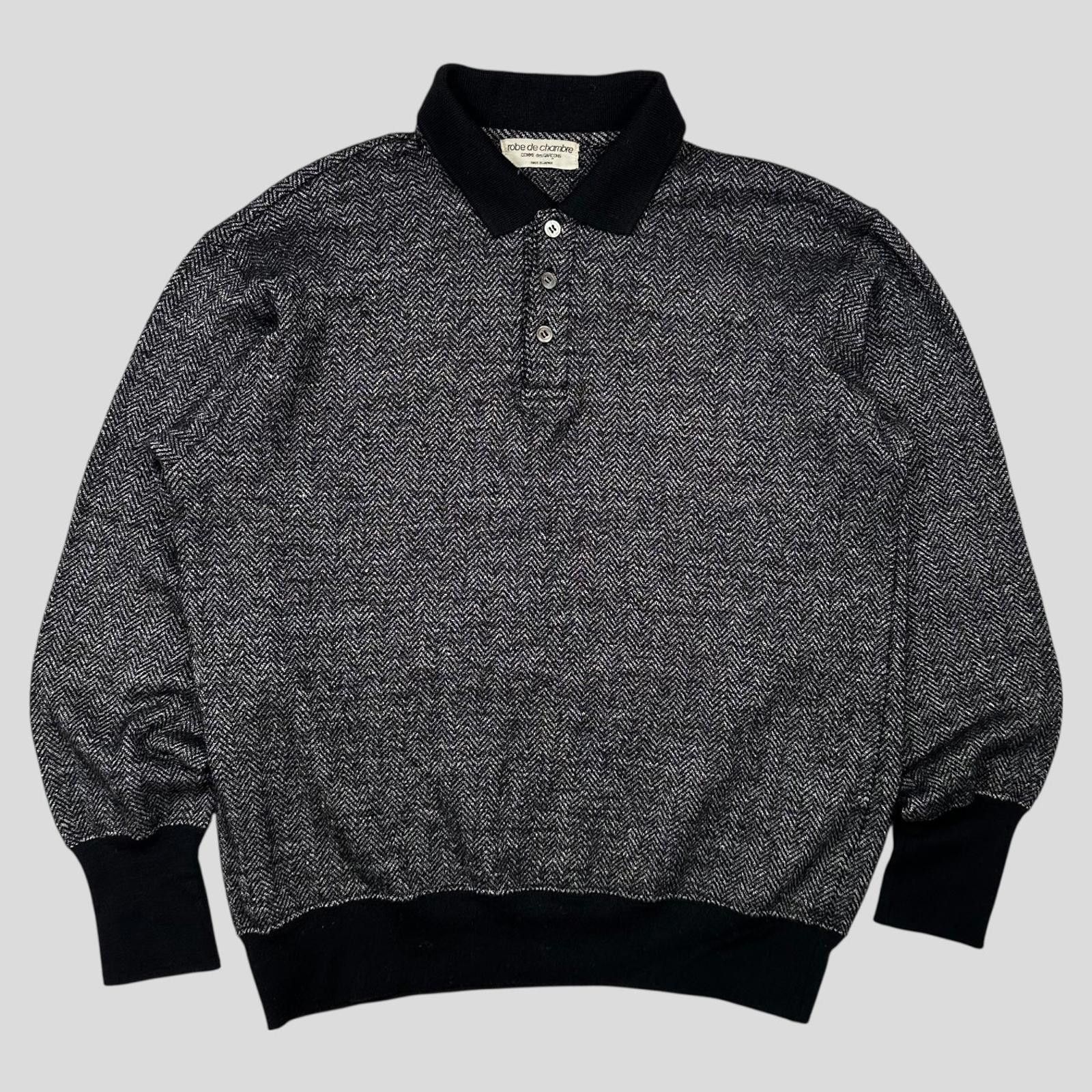 Comme des Garcons CDG 80’s Robe de Chambre Herringone Collared Knit - S Size US S / EU 44-46 / 1 - 1 Thumbnail