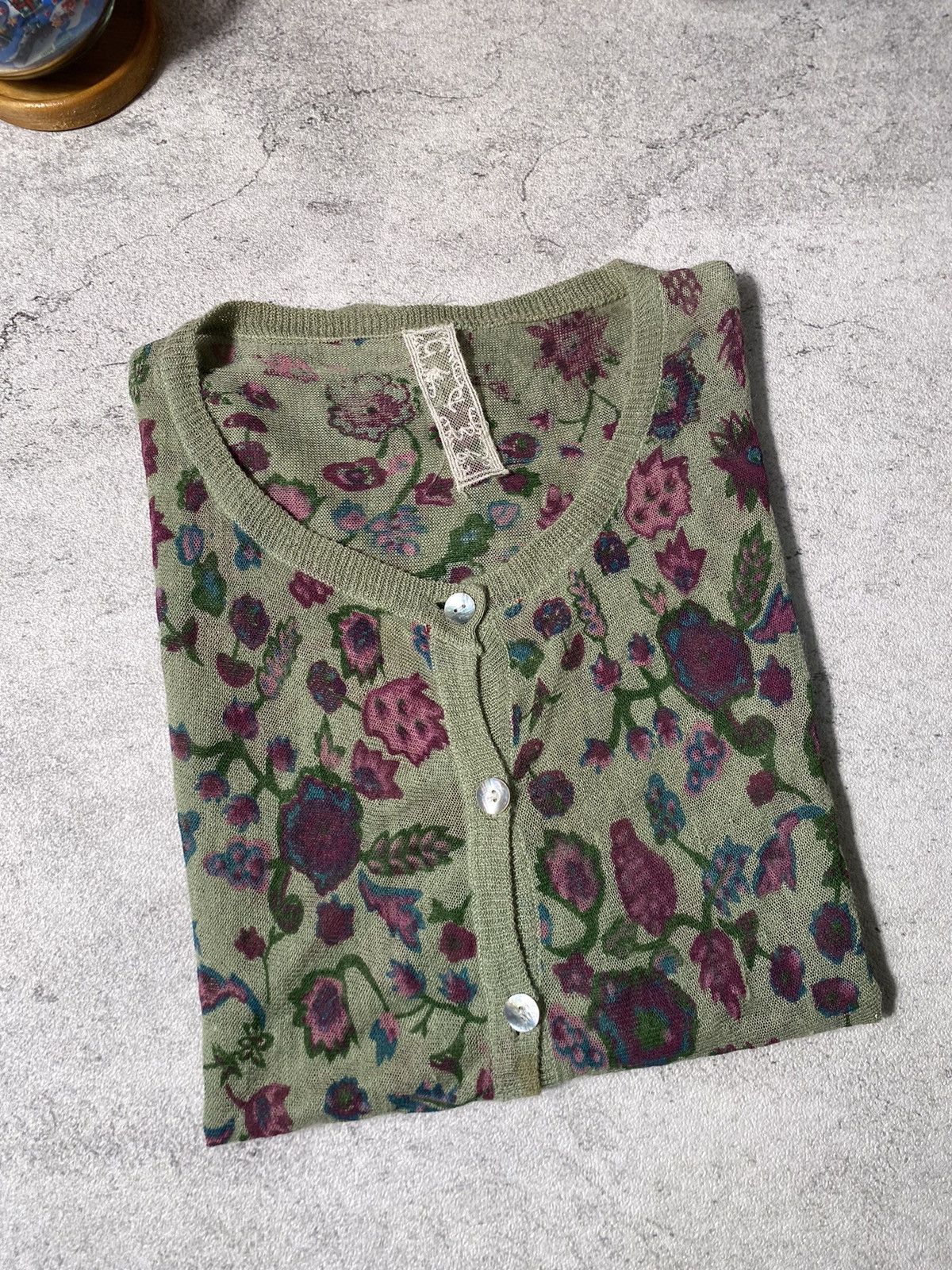 Japanese Brand Vtg Knit Japanese Brand Full Flowers Size ONE SIZE - 18 Thumbnail