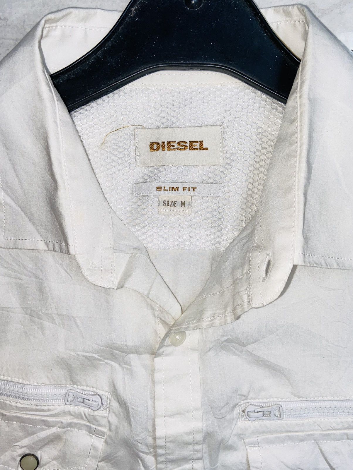 DIESEL White Shirt Slim Fit Size M