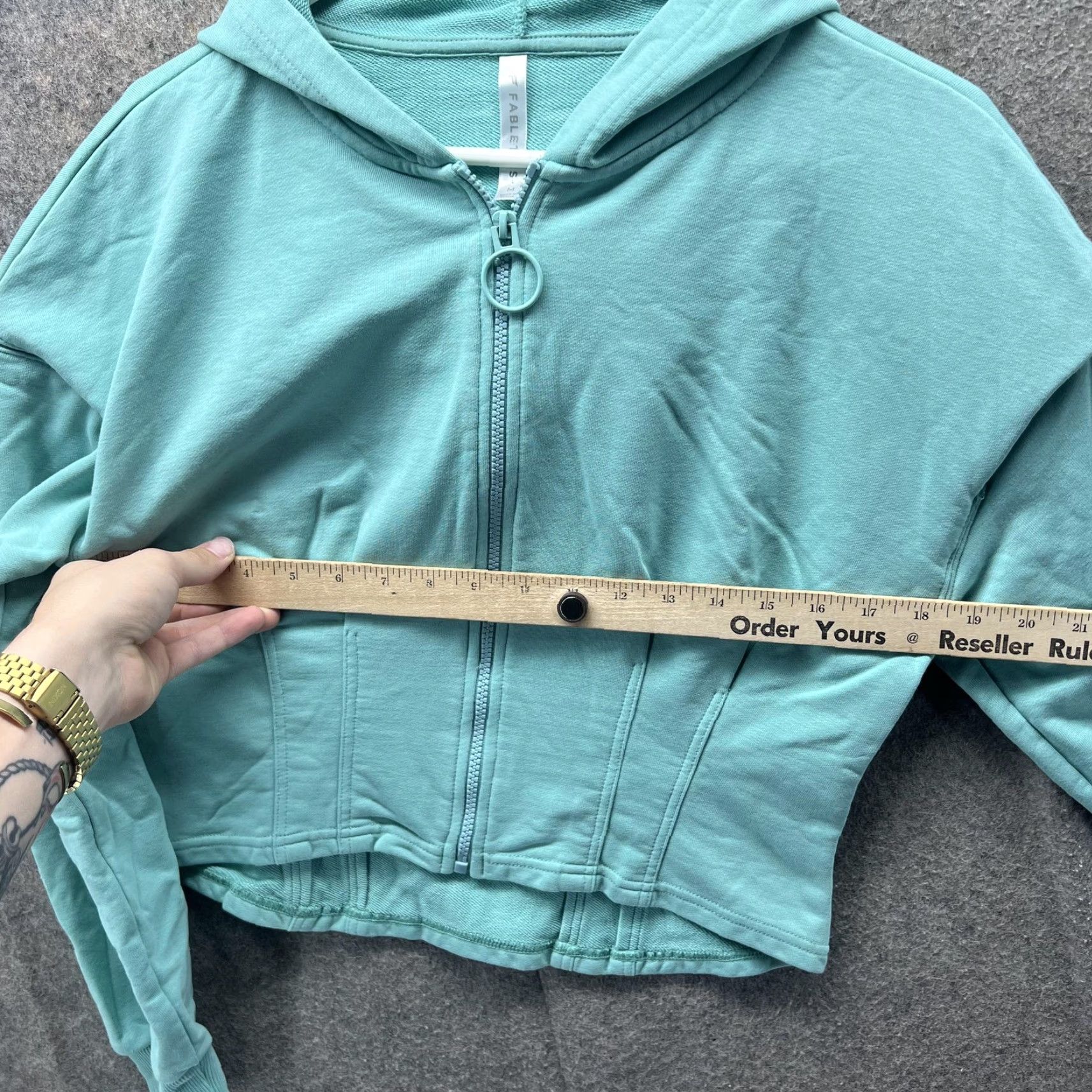 Fabletics Fabletics Hoodie Womens Medium Mint Green Zip Up Cropped Jacket Sweatshirt Size M / US 6-8 / IT 42-44 - 5 Thumbnail