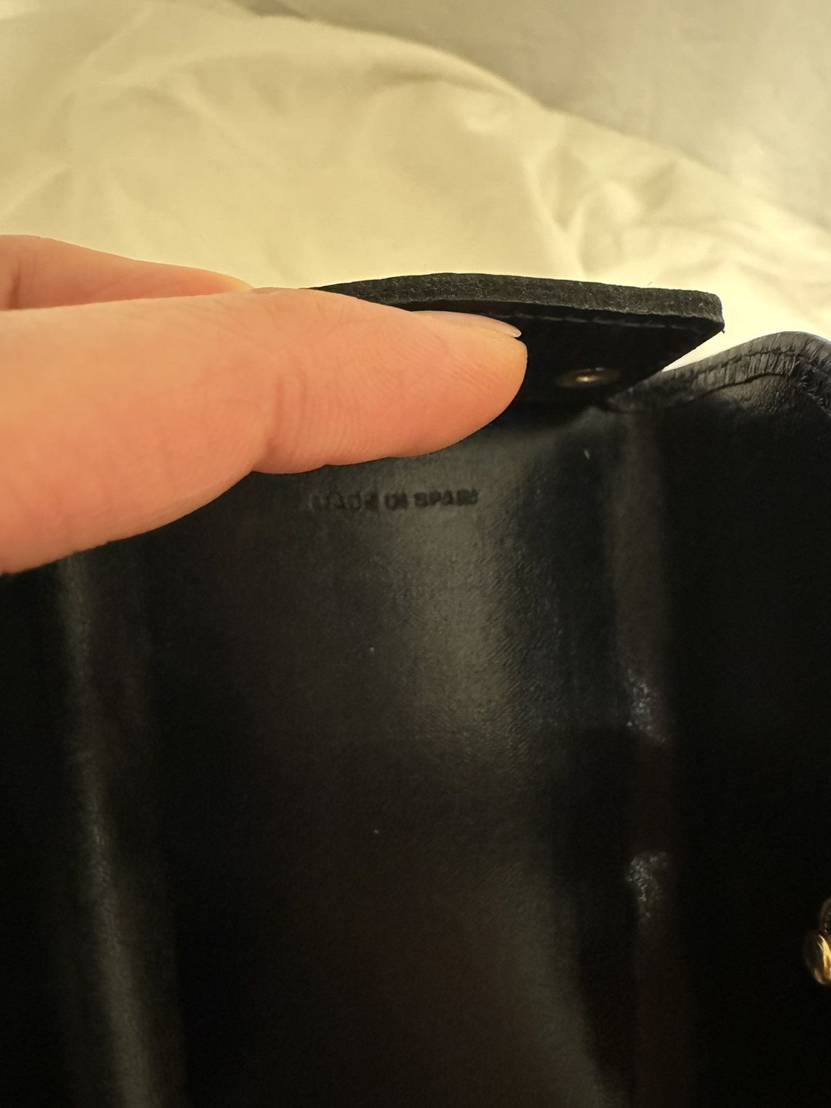 Dior Navy Leather Logo Ring Key Case Card Holder