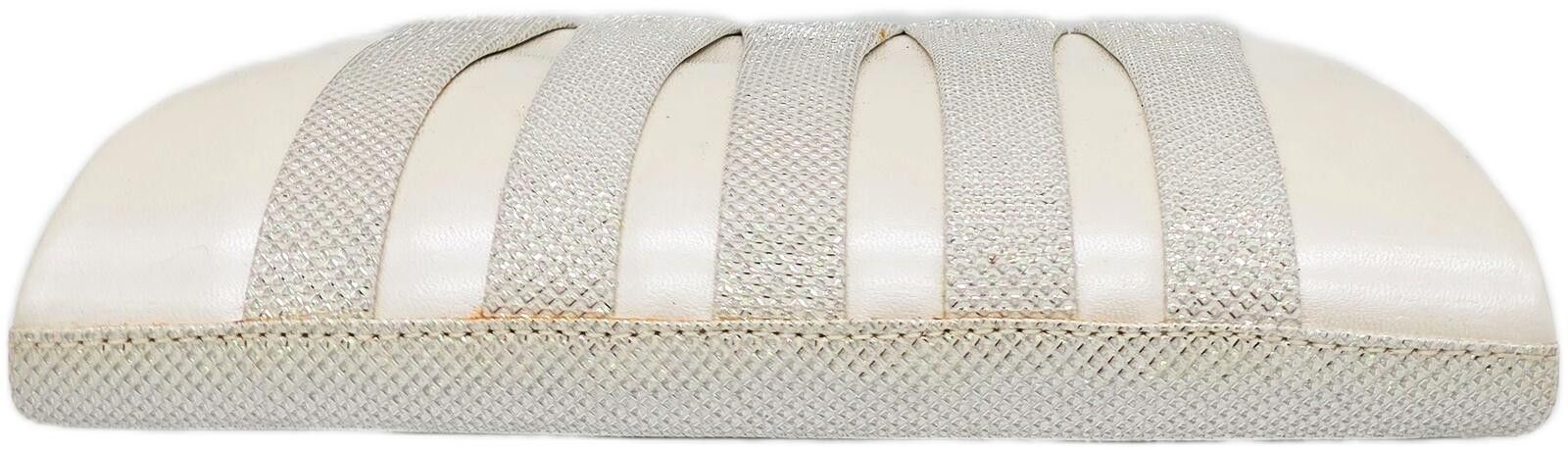 Unknown London Elegant White and Silver Evening Clutch Bag with Chain Strap Size ONE SIZE - 7 Thumbnail