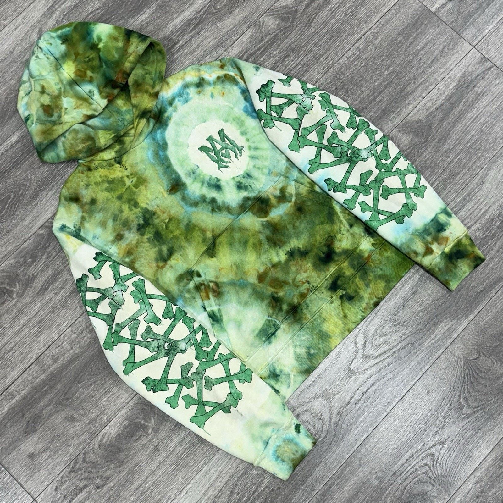 Amiri Amiri Tie Dye Bones Hoodie ' Green ' | GREAT CONDITION! Size US M / EU 48-50 / 2 - 2 Thumbnail