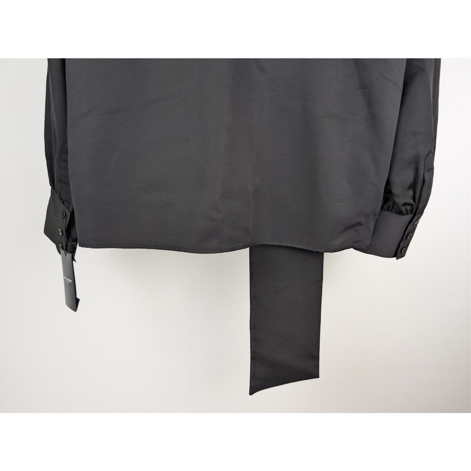 Saint Laurent Paris o1rshd1 Lavallière-Neck blouse Shirt in Black Size US M / EU 48-50 / 2 - 11 Thumbnail
