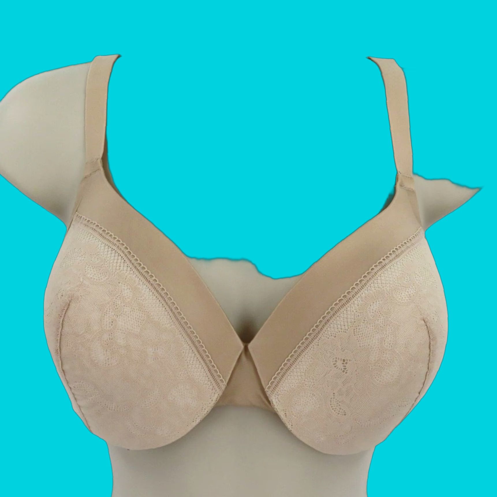 Vintage Maidenform Bra 38C Comfort Devotion Beige Underwire Padded T-Shirt Style 09436 Womens Size ONE SIZE - 1 Thumbnail