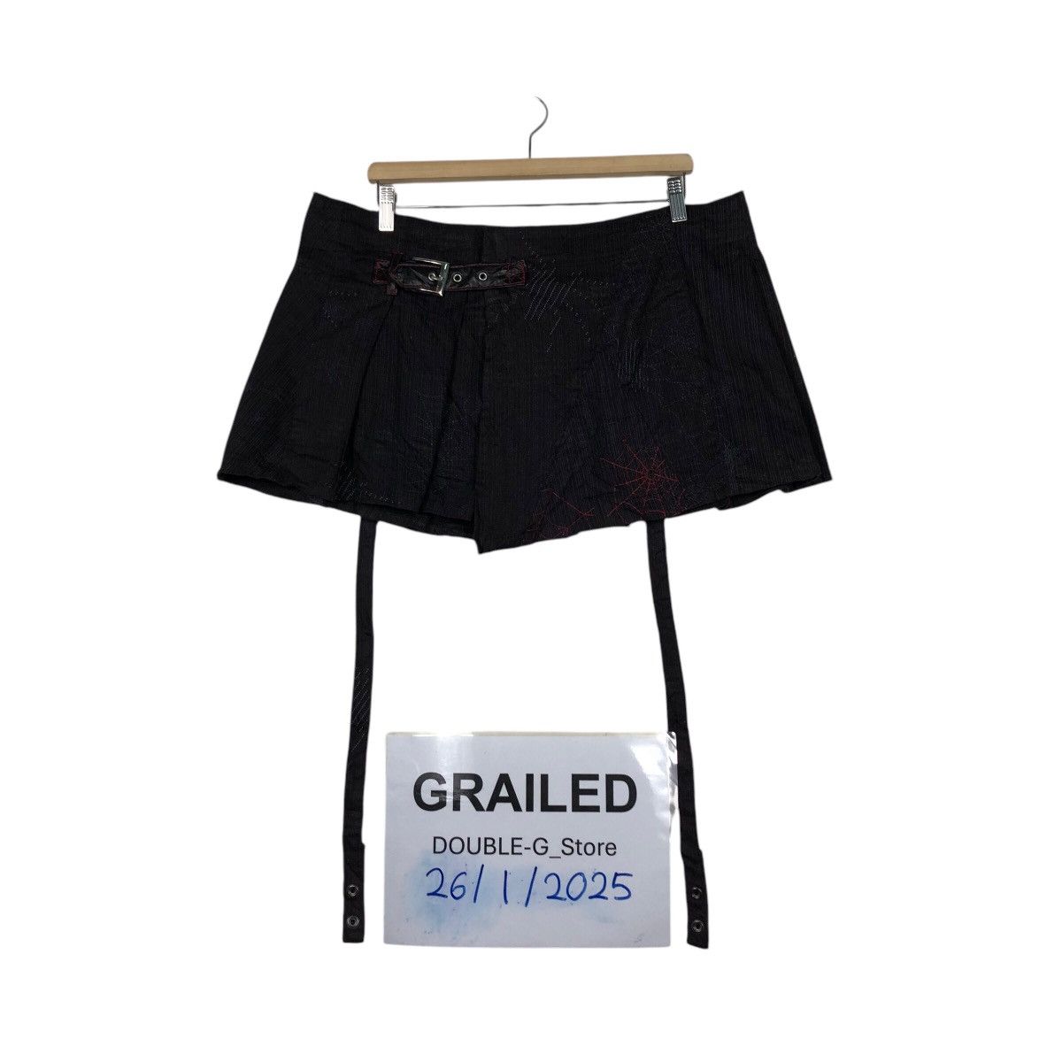 Hysteric Glamour 📌Vintage Mini Skirt Bondage Parachute Biker Design Size 38" / US 16 / IT 52 - 1 Thumbnail