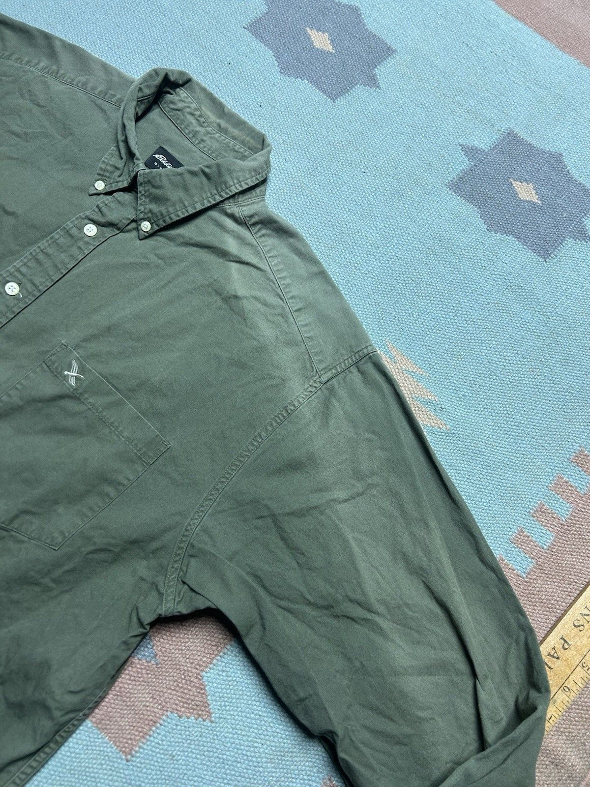 Eddie Bauer Eddie Bauer button shirt olive drab army green cotton XL Size US XL / EU 56 / 4 - 4 Thumbnail