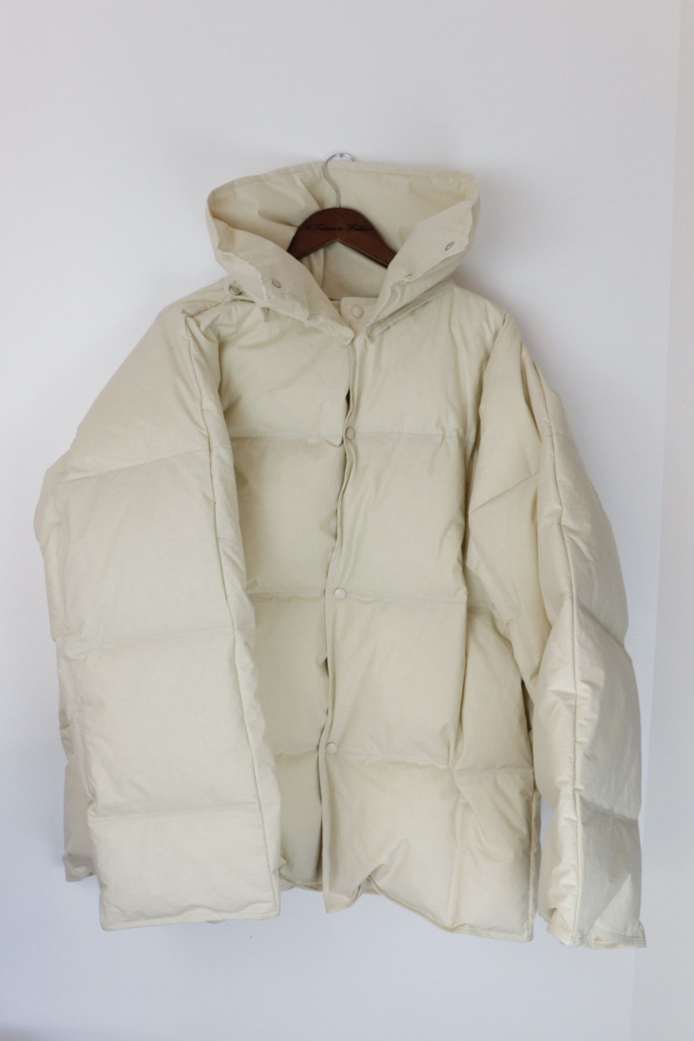 image of Bottega Veneta Oversized Cream Puffer Down Jacket, Men's (Size Small)